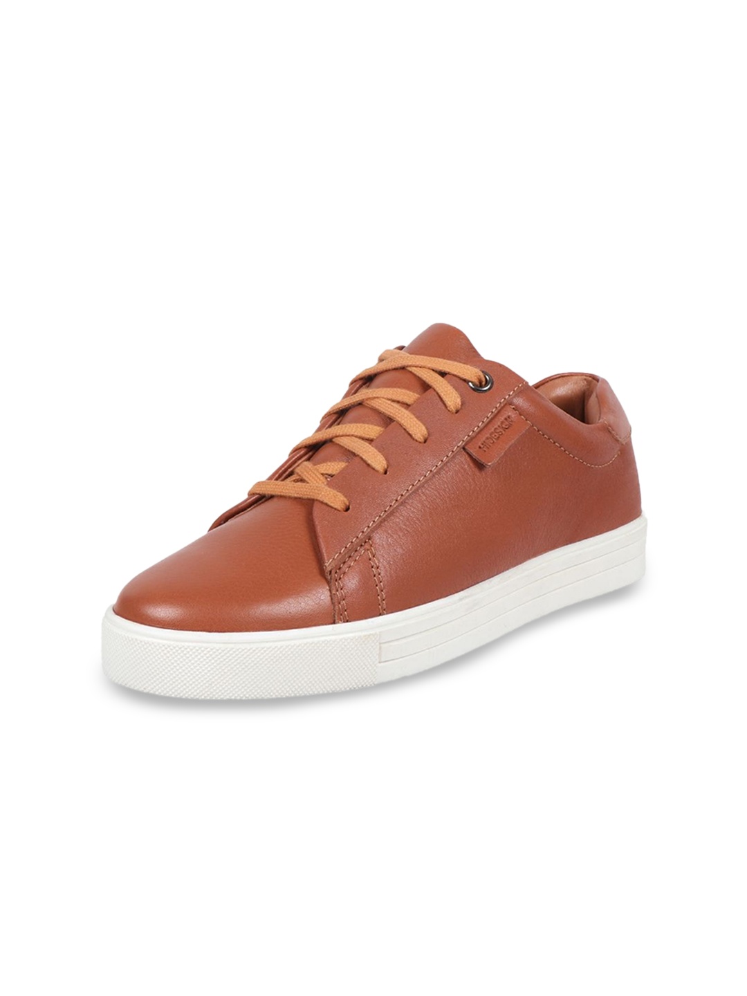 

Hidesign Women KENYA Leather Comfort Insole Contrast Sole Sneakers, Tan