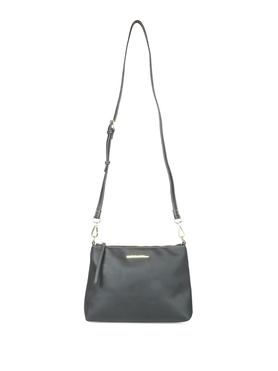 

Saint G Leather Swagger Shoulder Bag with Tasselled, Black