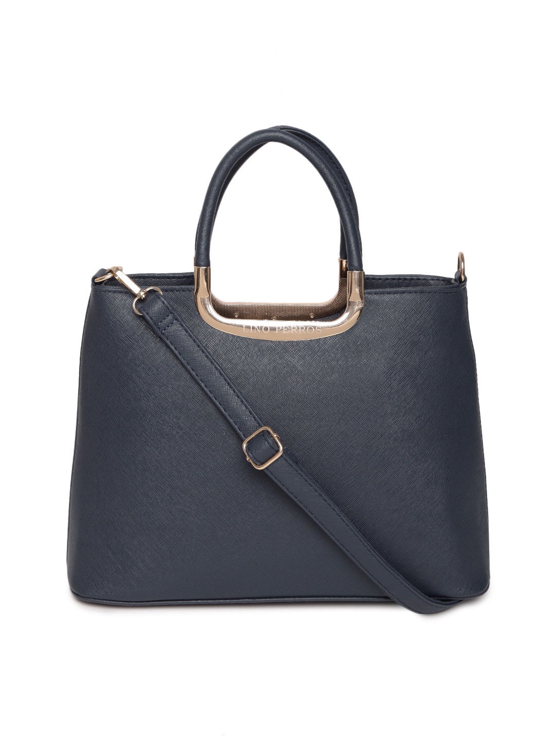

Lino Perros Navy Blue Solid Handheld Bag