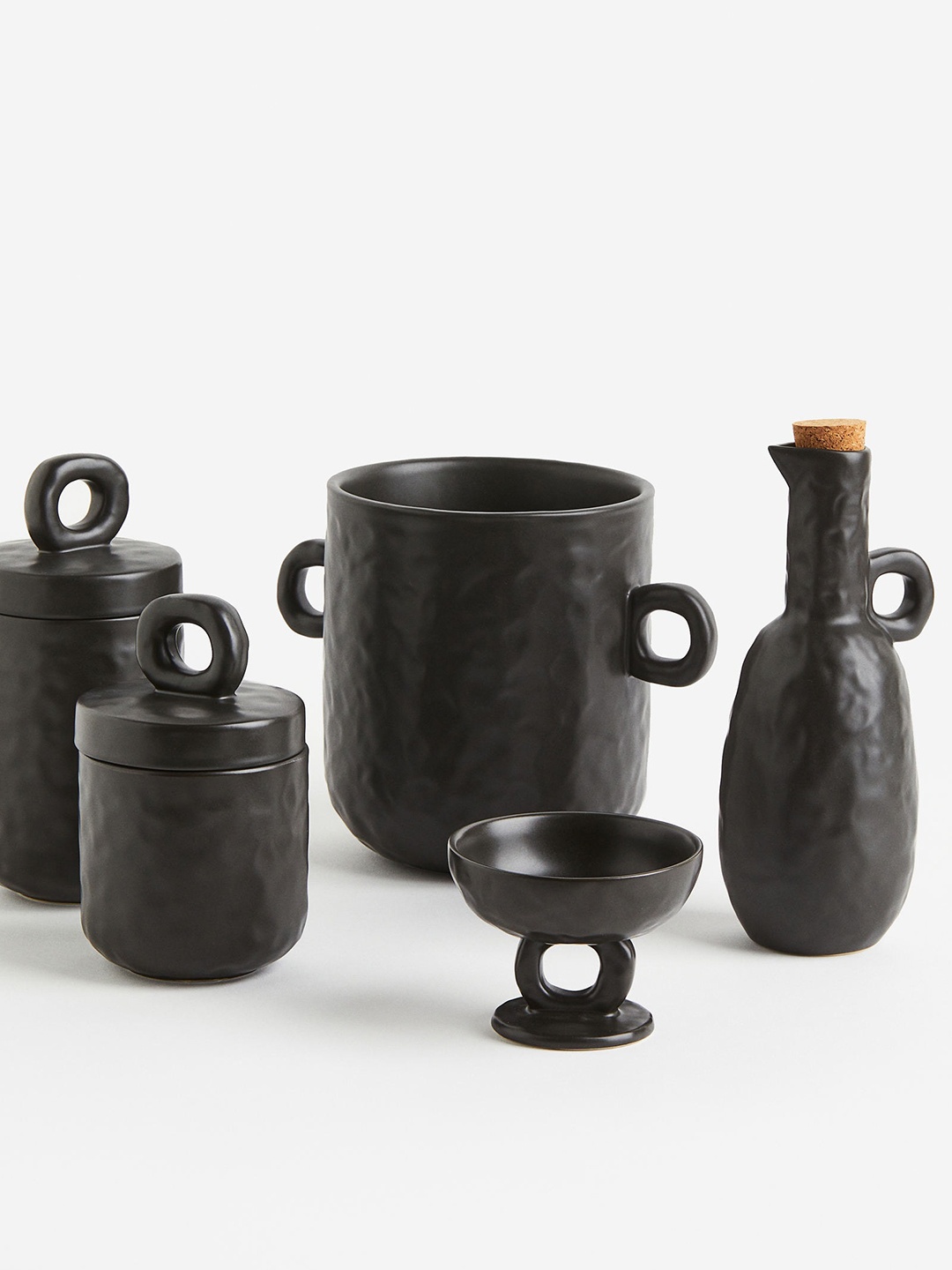 

H&M Black Small Stoneware Jar