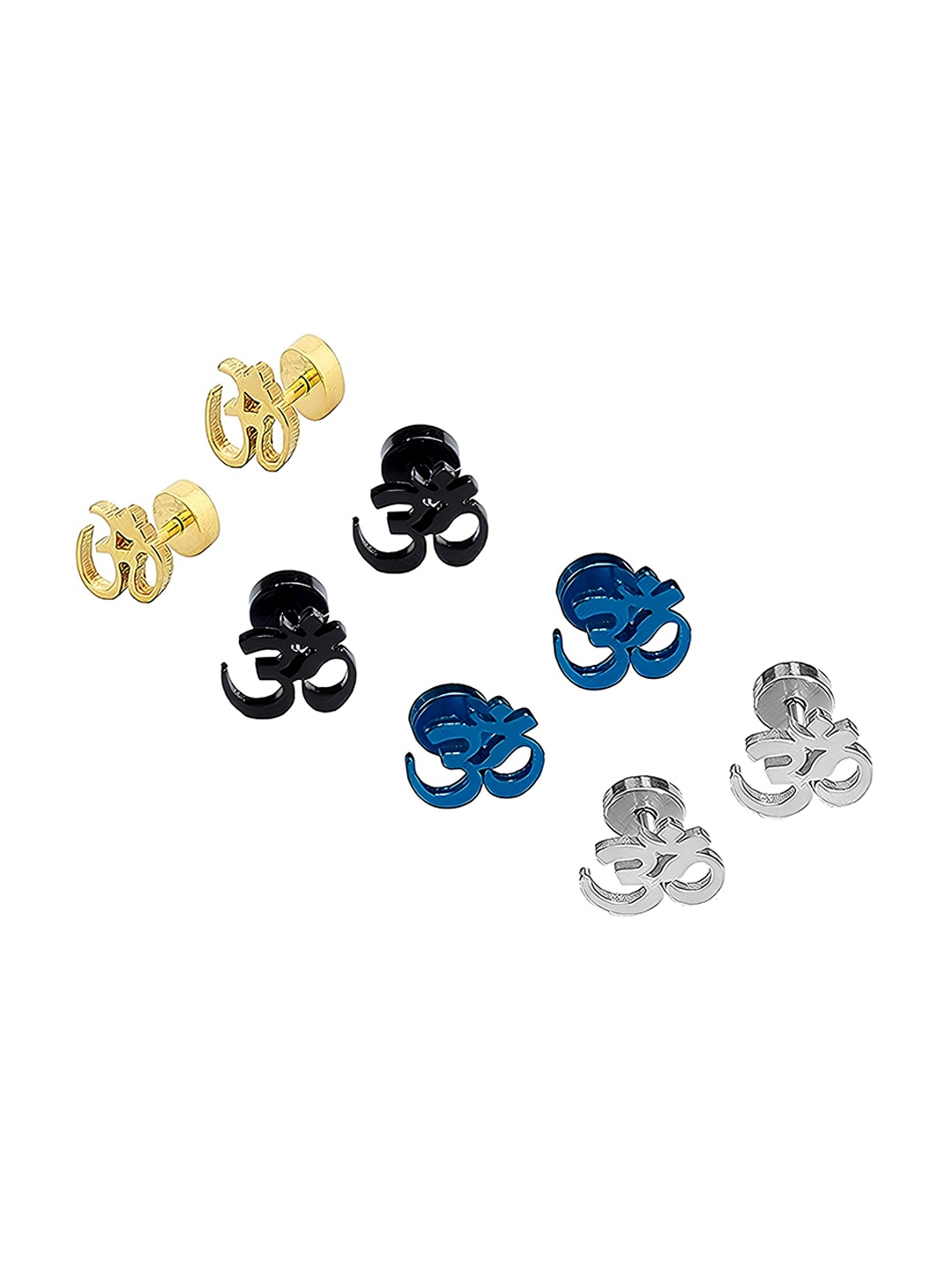 

KARISHMA KREATIONS Men Set Of 4 Stainless Steel Studs, Gold