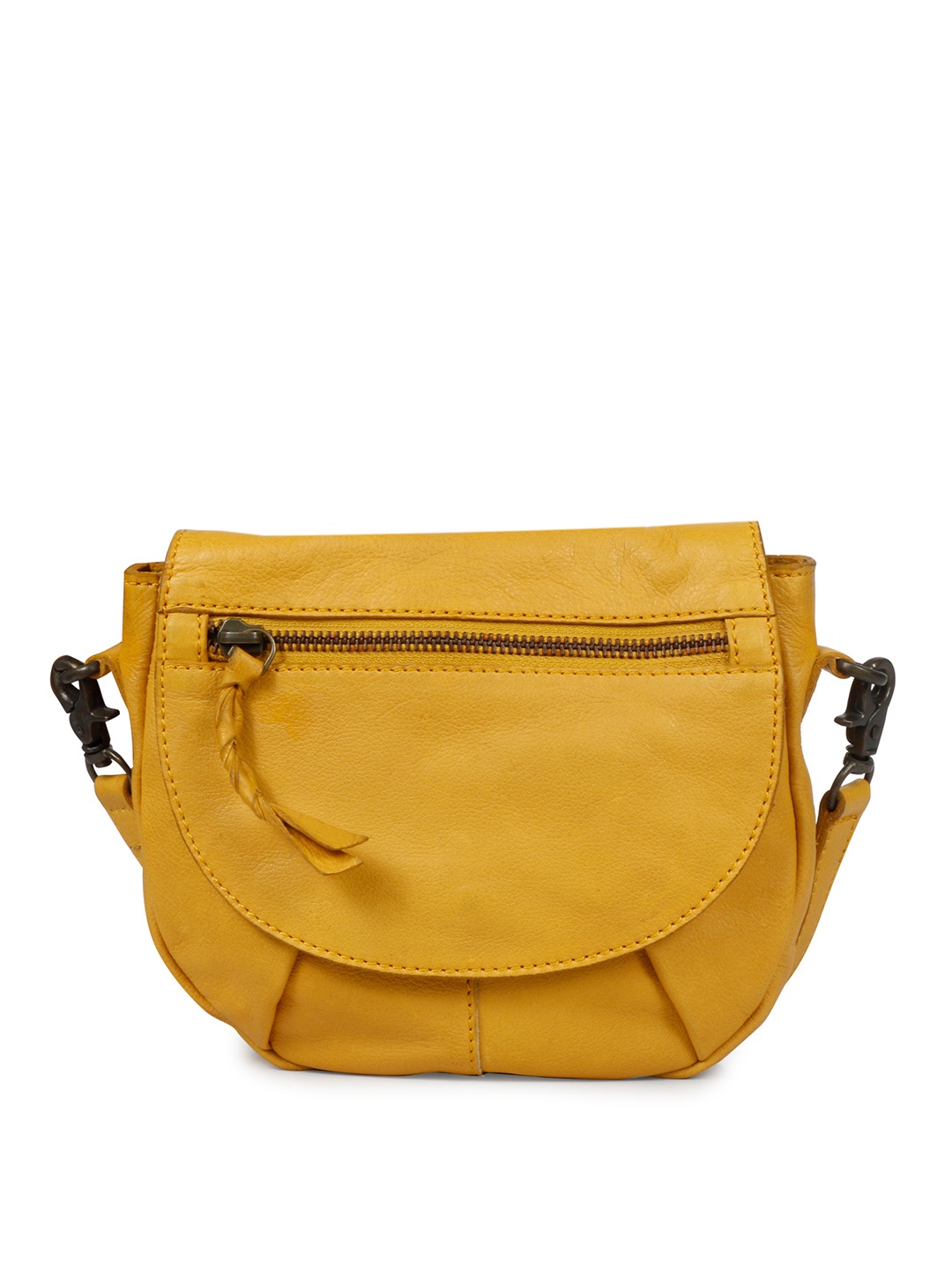 

Favore Leather Structured Sling Bag, Yellow