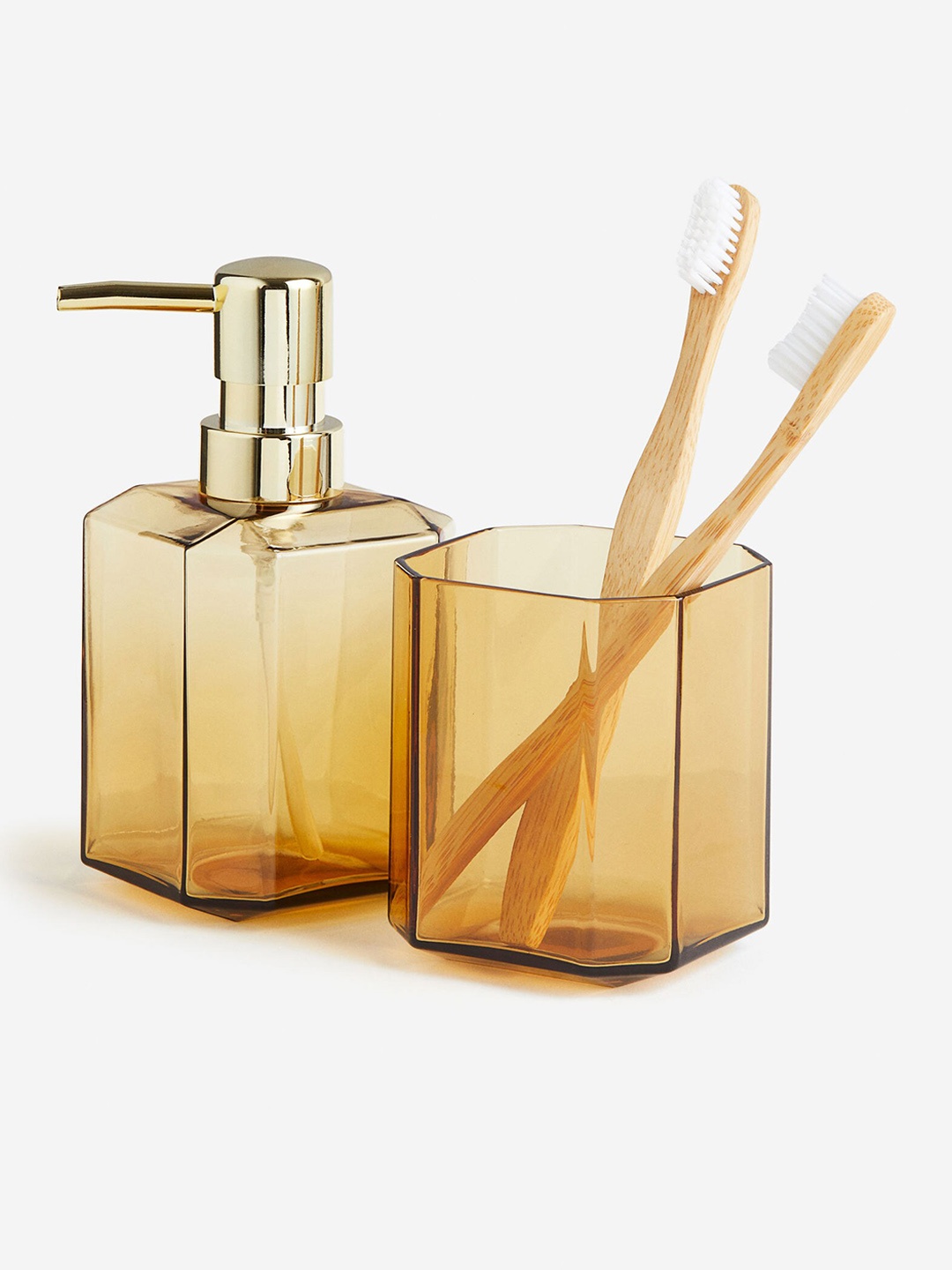 

H&M Yellow Glass Soap Dispenser