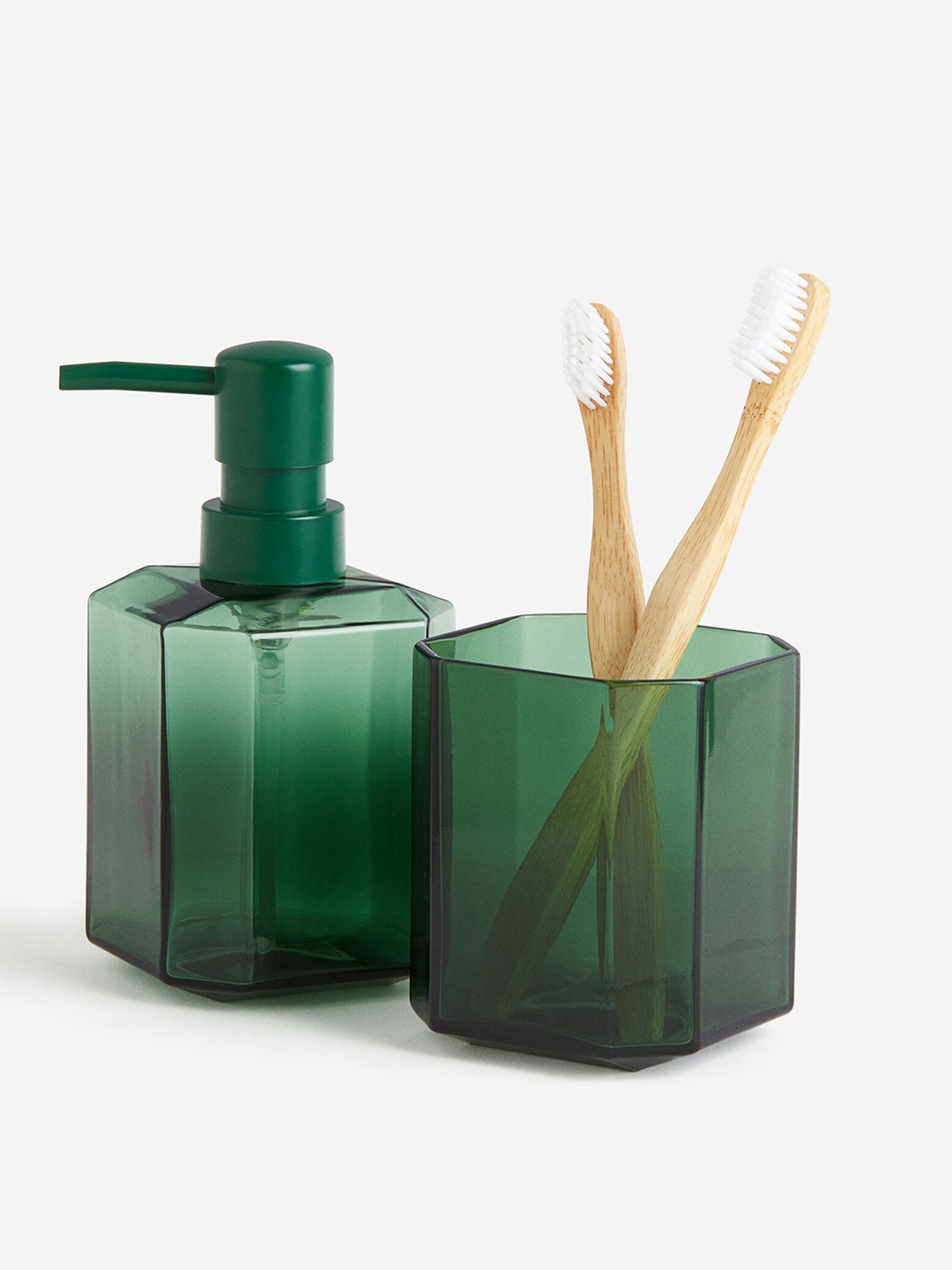 

H&M Green Glass Soap Dispenser