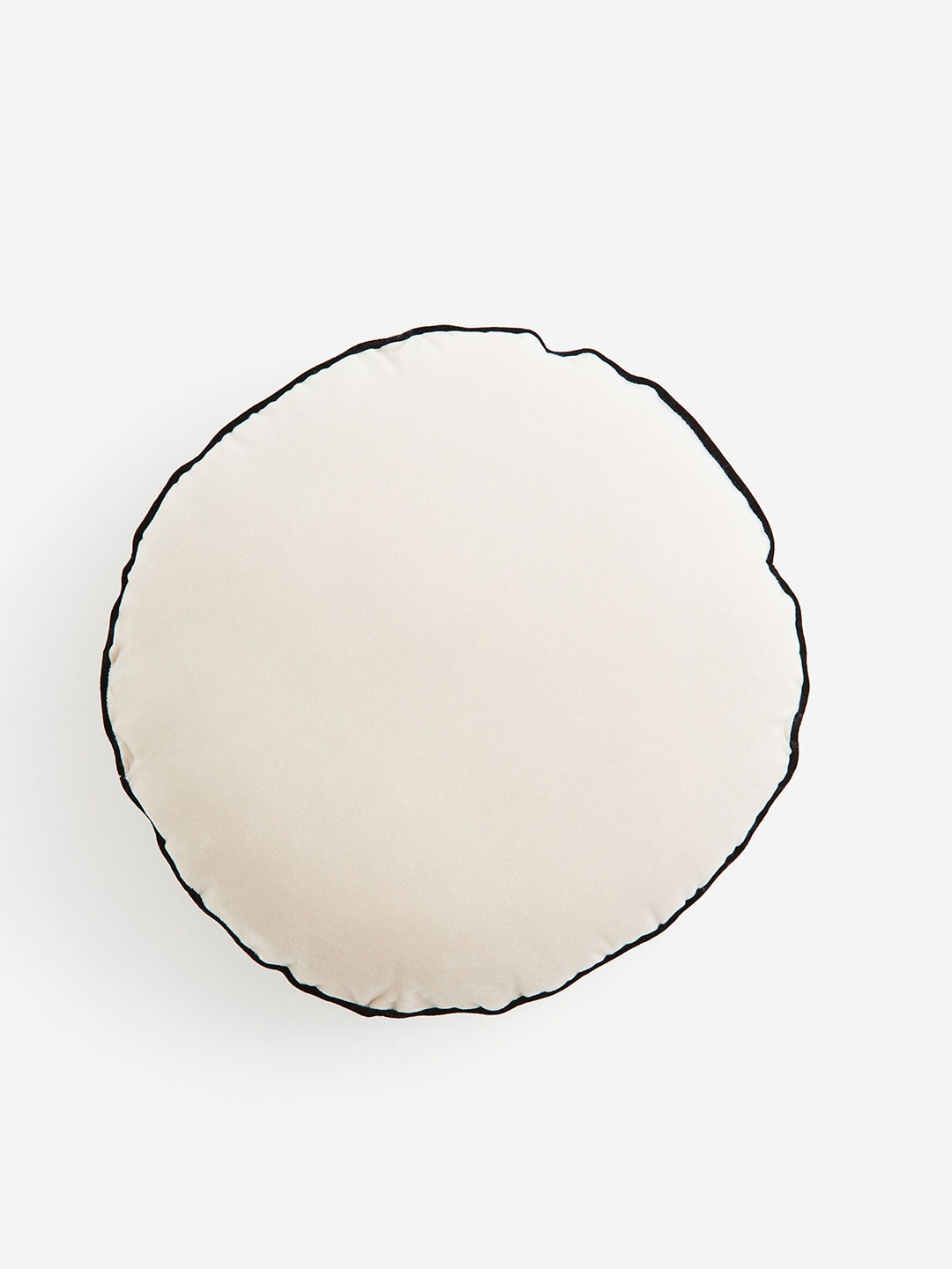 

H&M Beige & Black Round Velvet Cushion