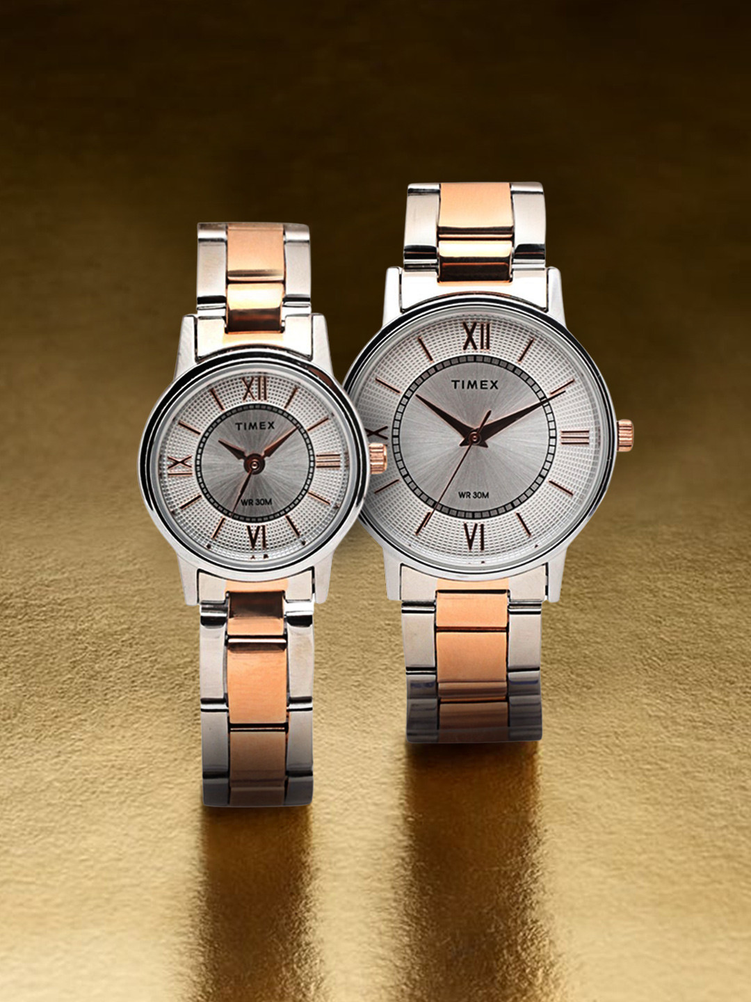 Timex Round 21mm Silver Dial Analog Pair Watch - TW00PR213