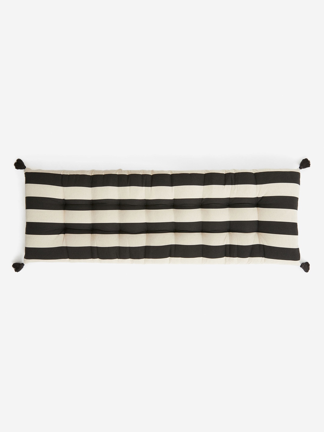 

H&M Grey & White Rectangular Tasselled Cushion