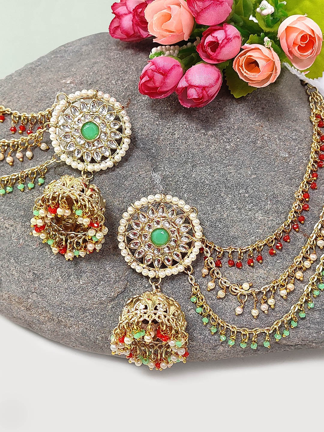 

KARATCART Floral Jhumkas Earrings, Gold