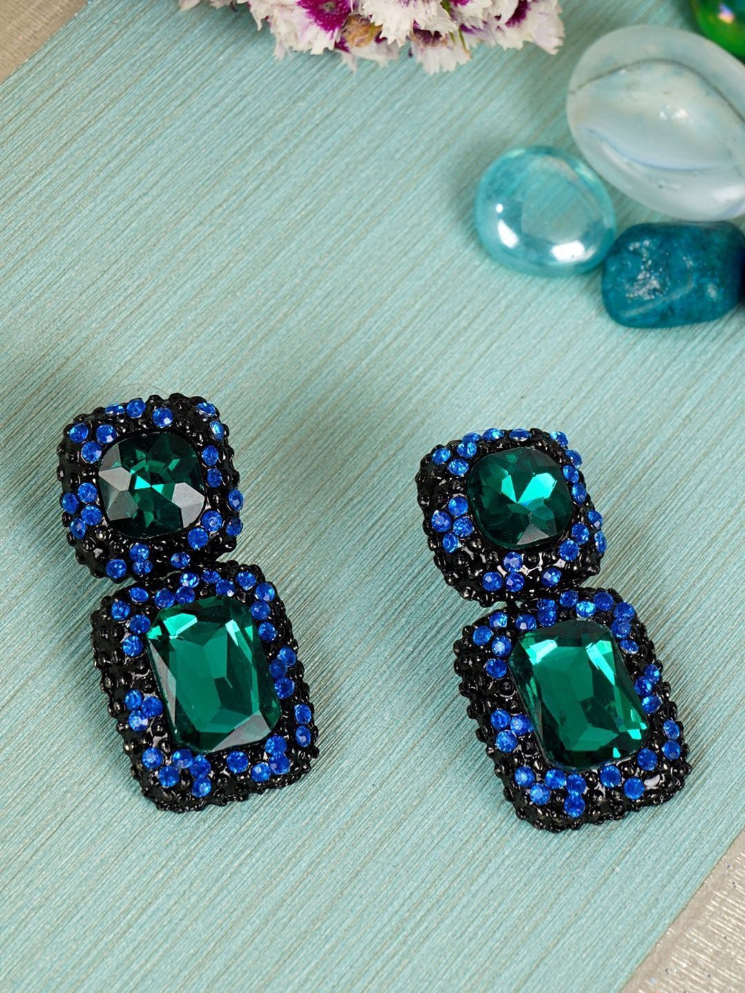 

Crunchy Fashion Crystals Drop Earrings, Green