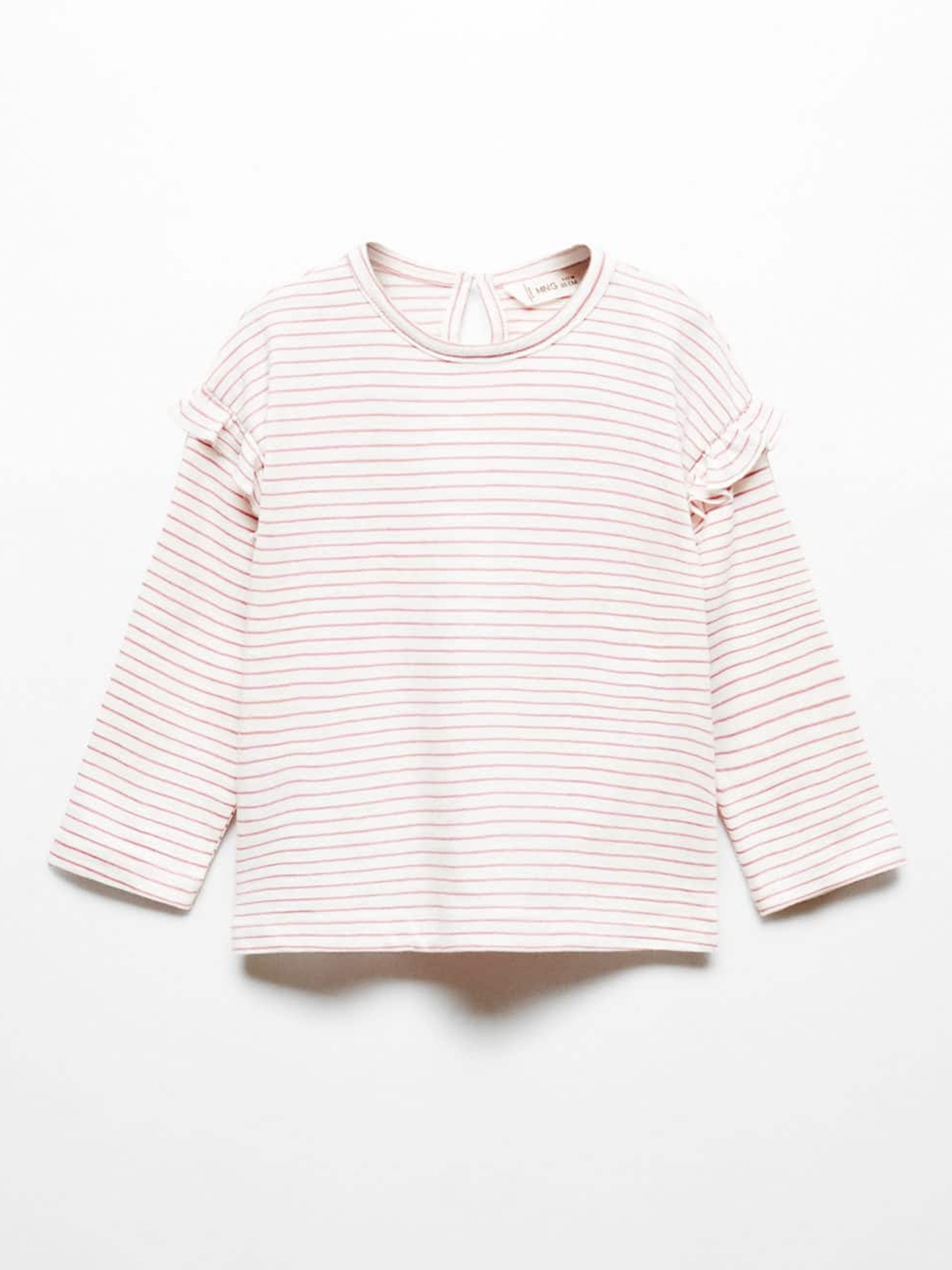 

Mango Kids Girls Striped Pure Cotton T-shirt, White