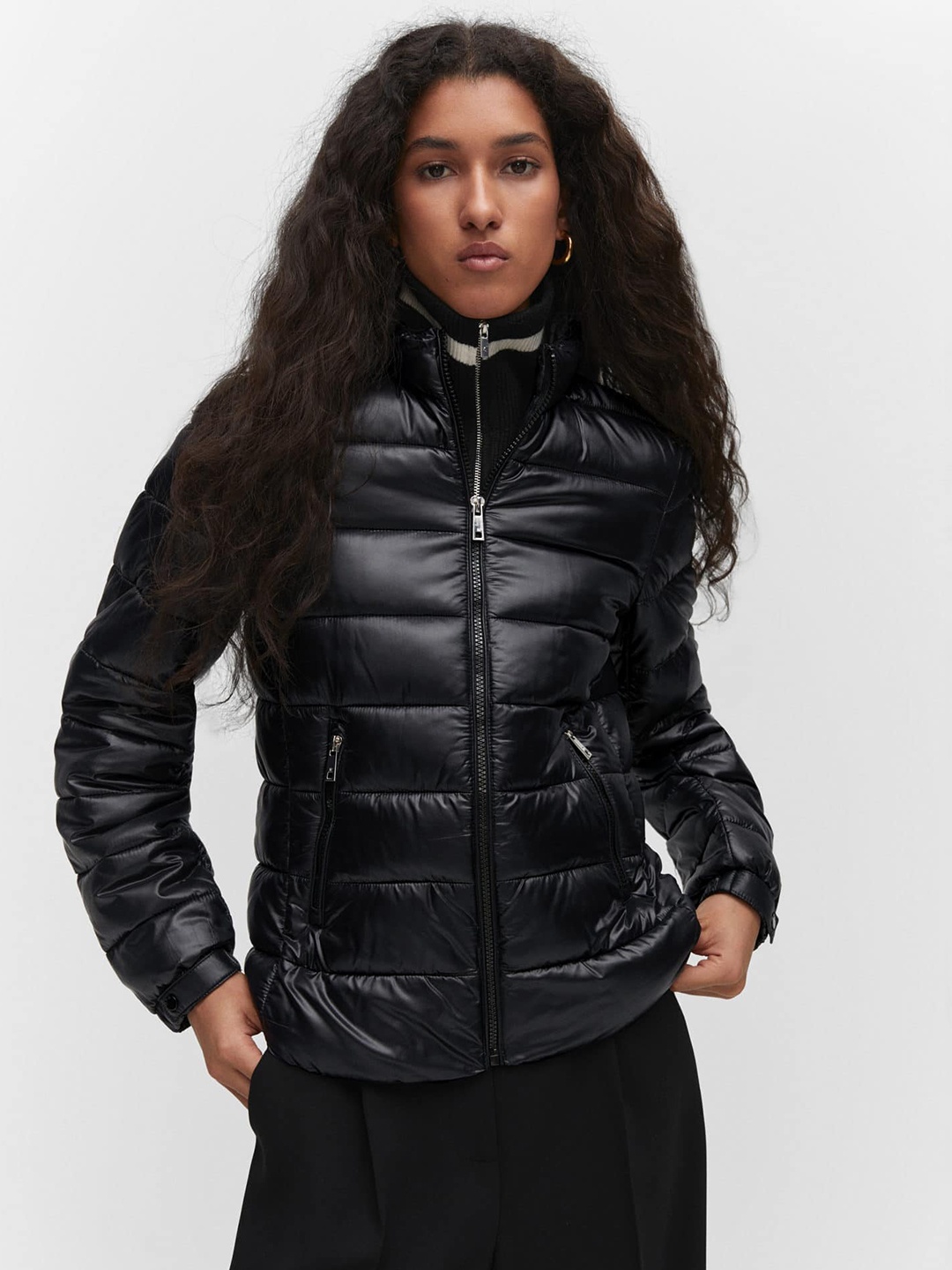 

MANGO Padded Jacket, Black