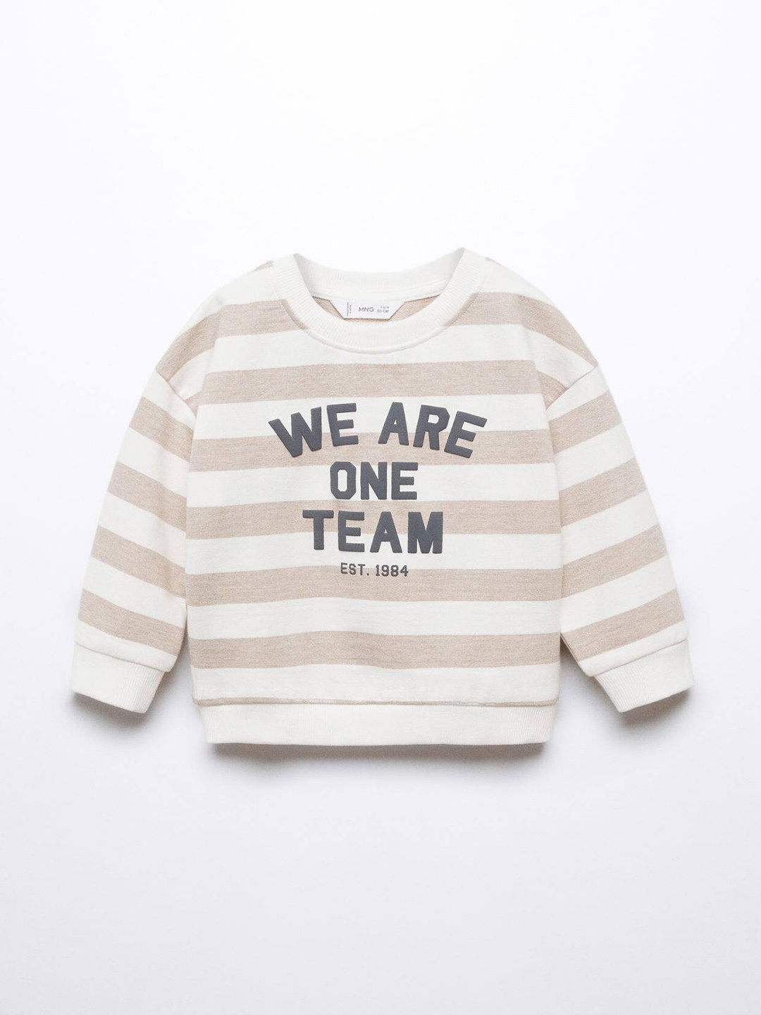 

Mango Kids Boys Striped Pure Cotton Sweatshirt, Beige