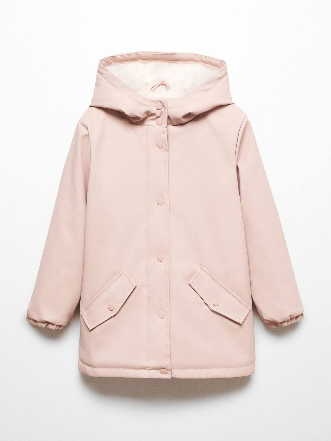 

Mango Kids Girls Hooded Water-Repellent Coat, Pink