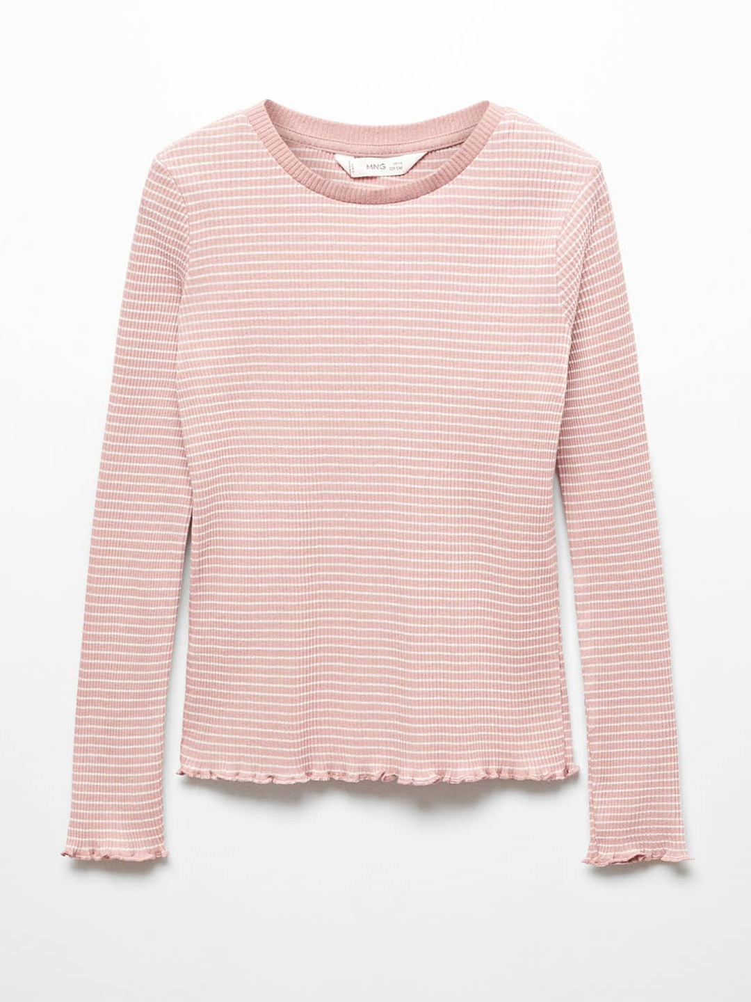 

Mango Kids Girls Striped Pure Cotton T-shirt, Pink