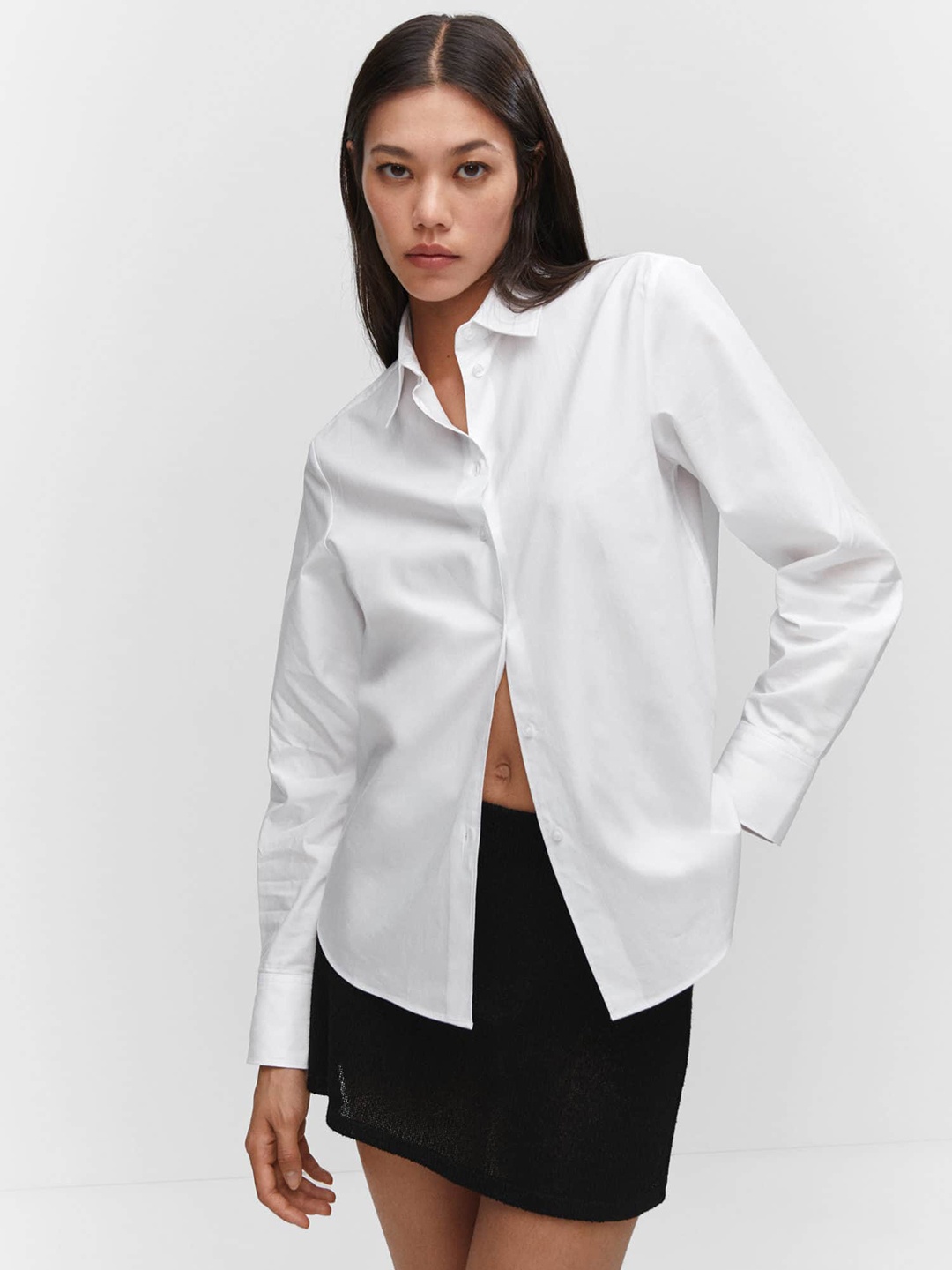 

MANGO Oversize Casual Shirt, Off white