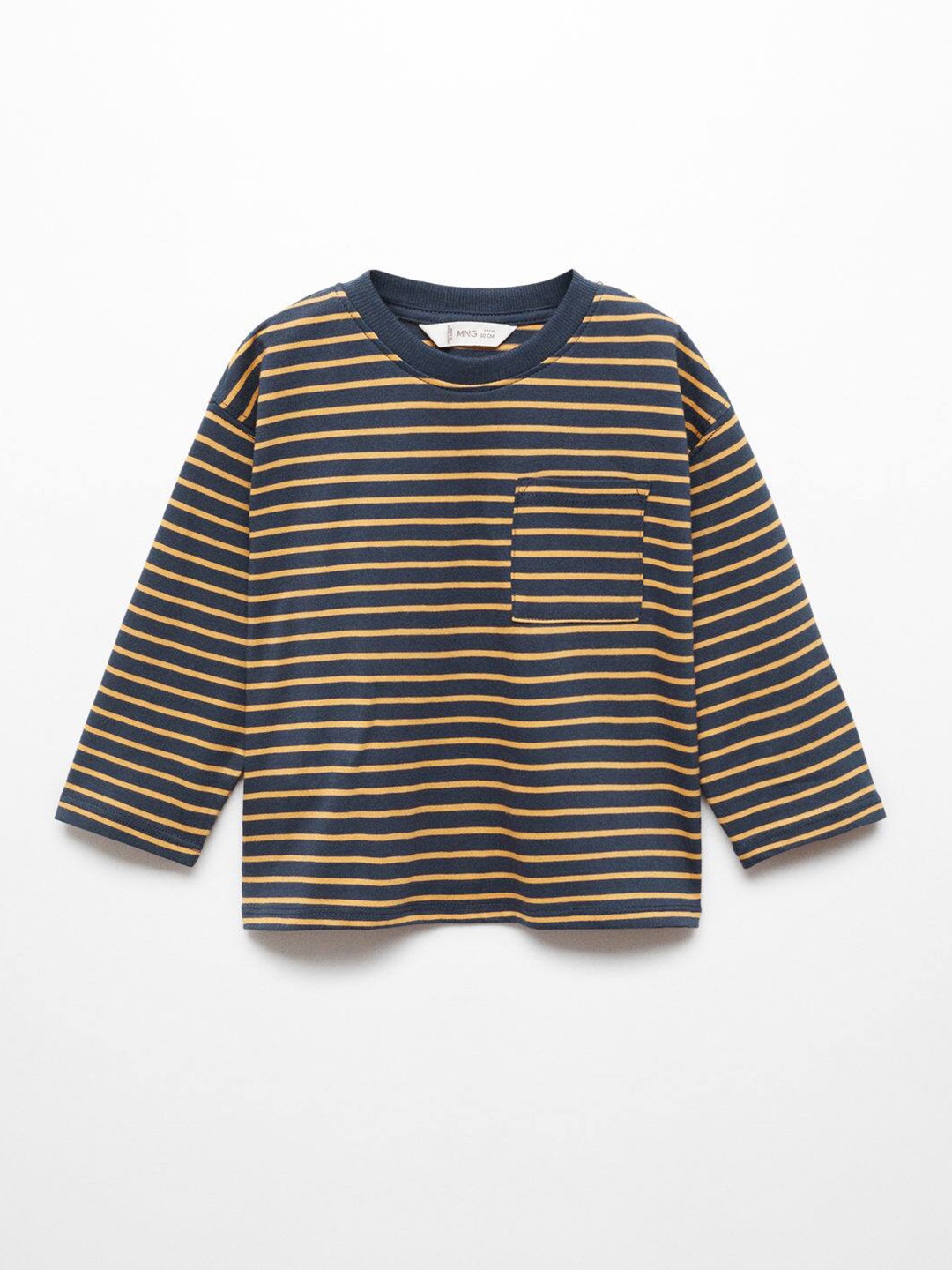 

Mango Kids Boys Pure Cotton Striped T-shirt, Navy blue