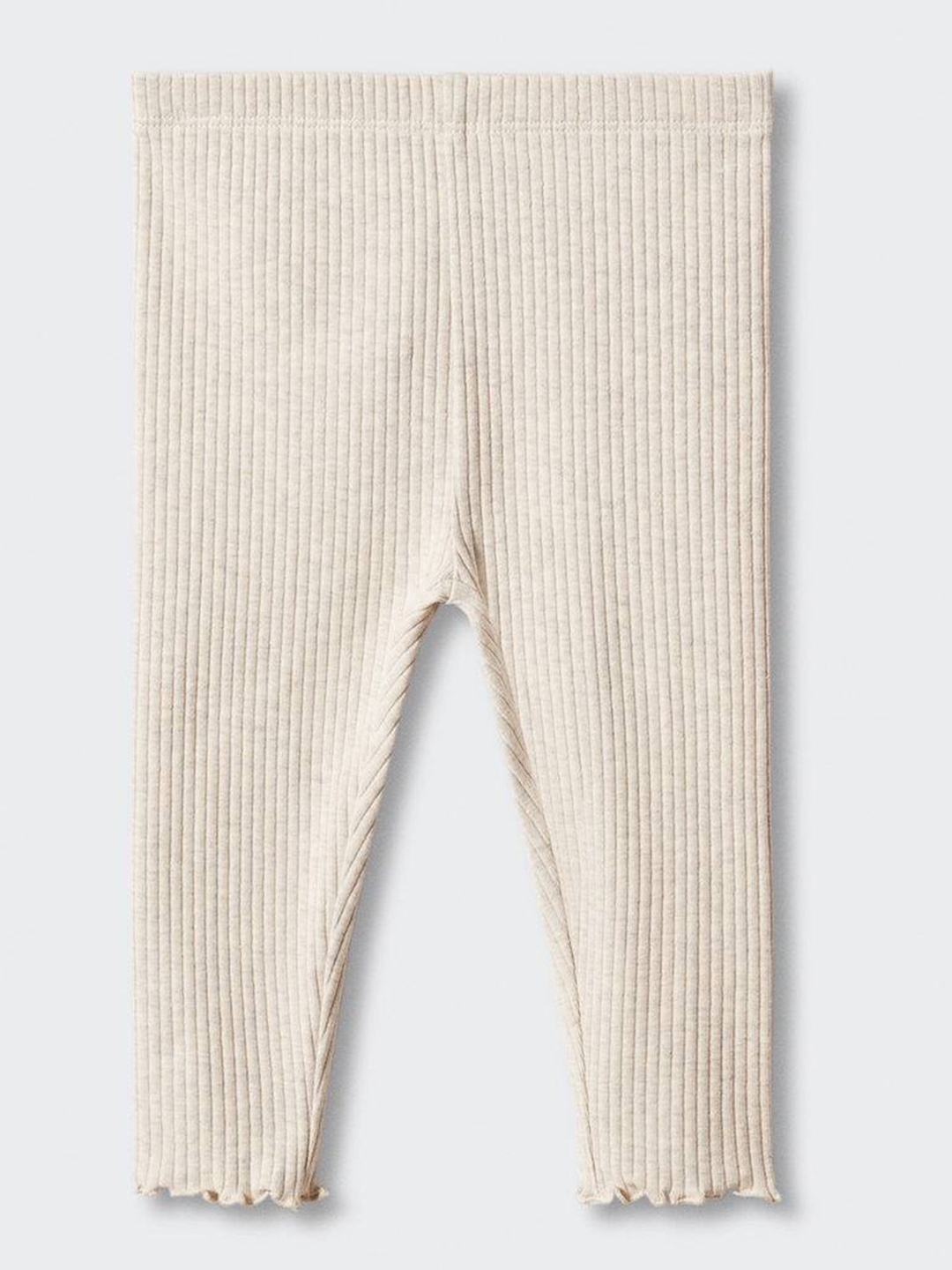 

Mango Kids Girls Ribbed Ankle-Length Leggings, Beige