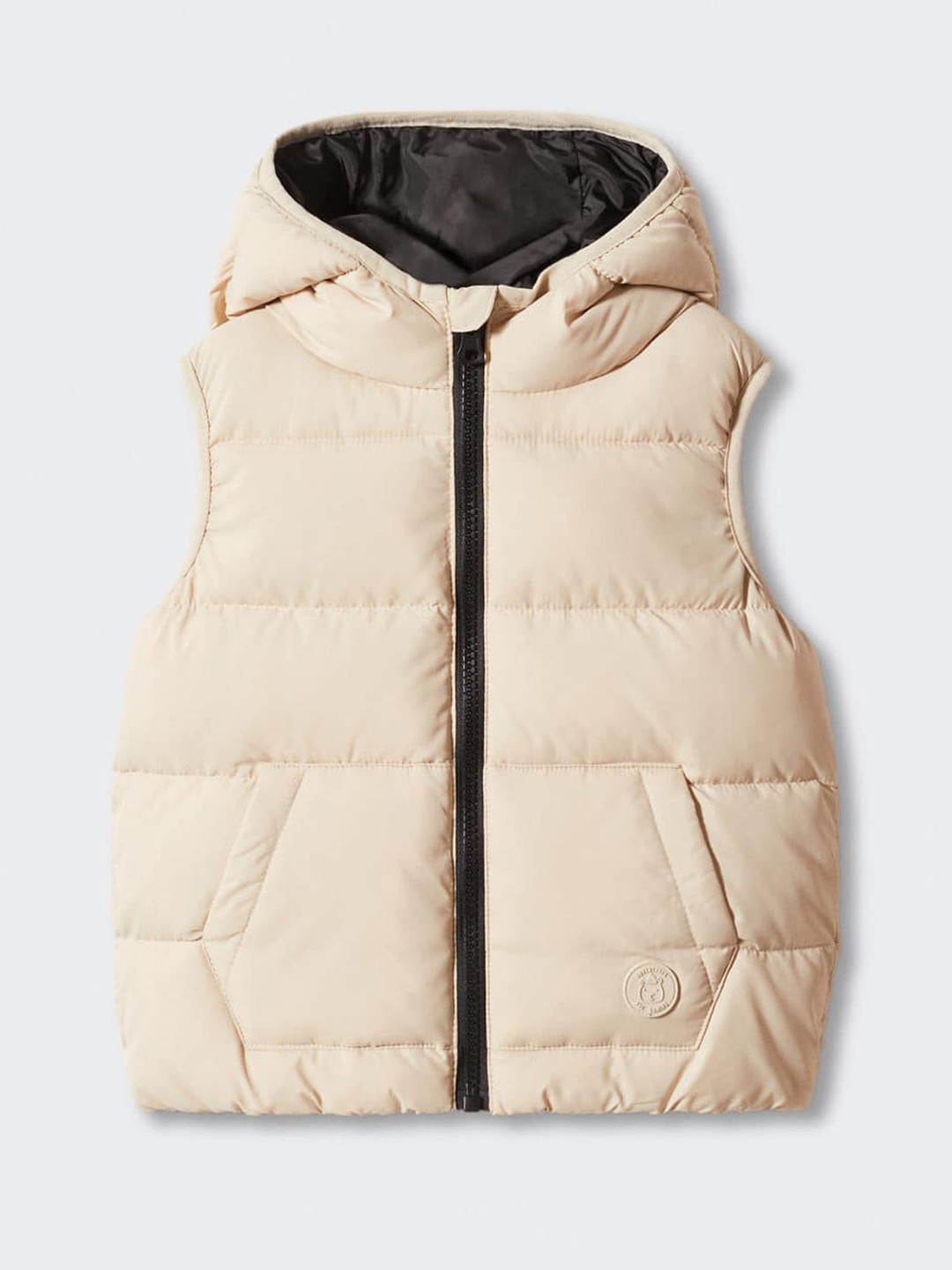 

Mango Kids Boys Hooded Padded Gilet Jacket, Beige