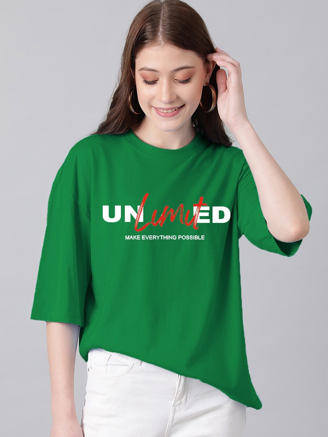 

Kotty Typography Printed T-shirt, Green