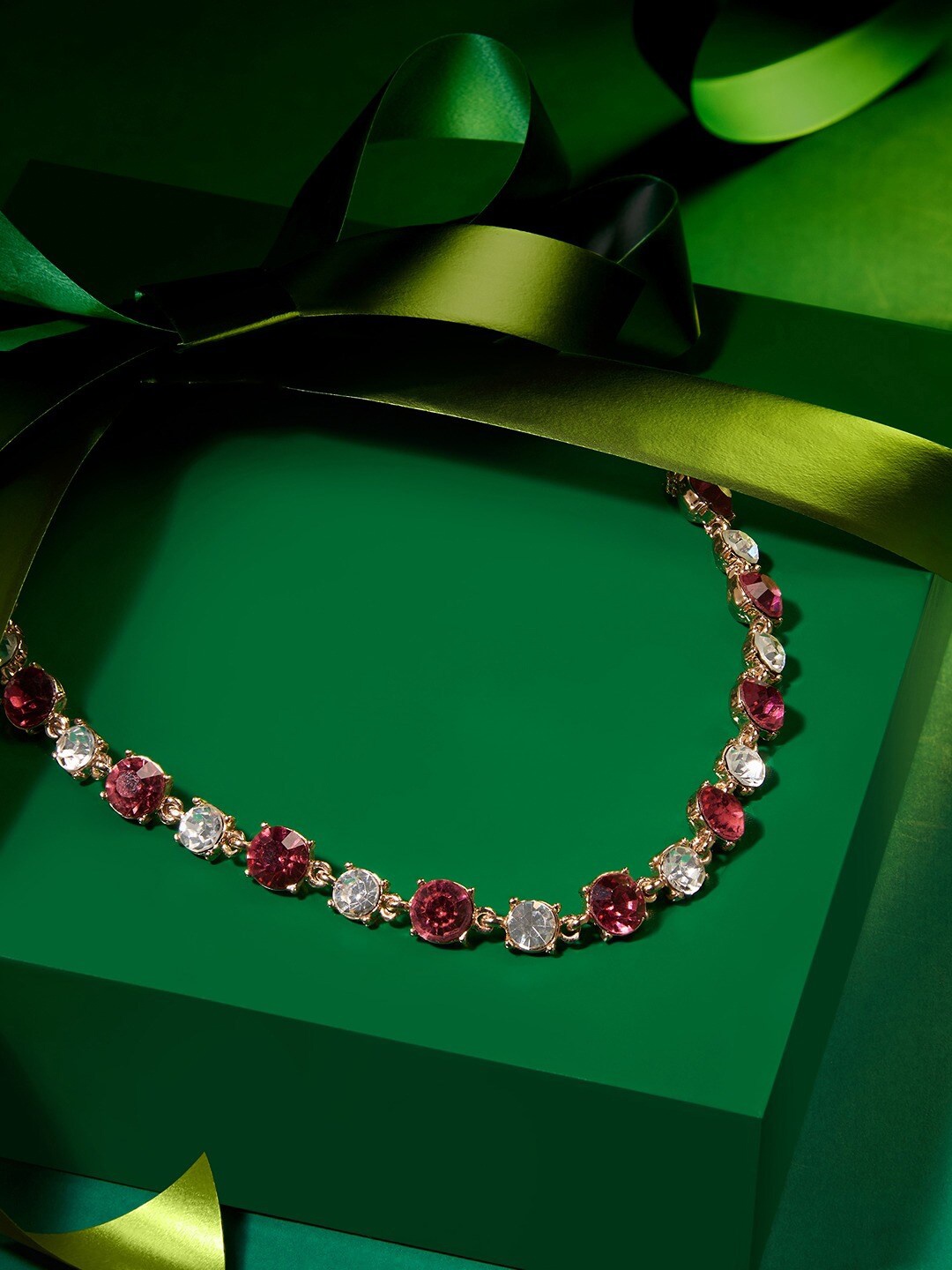

AMI Gold-Plated Stone Studded Necklace