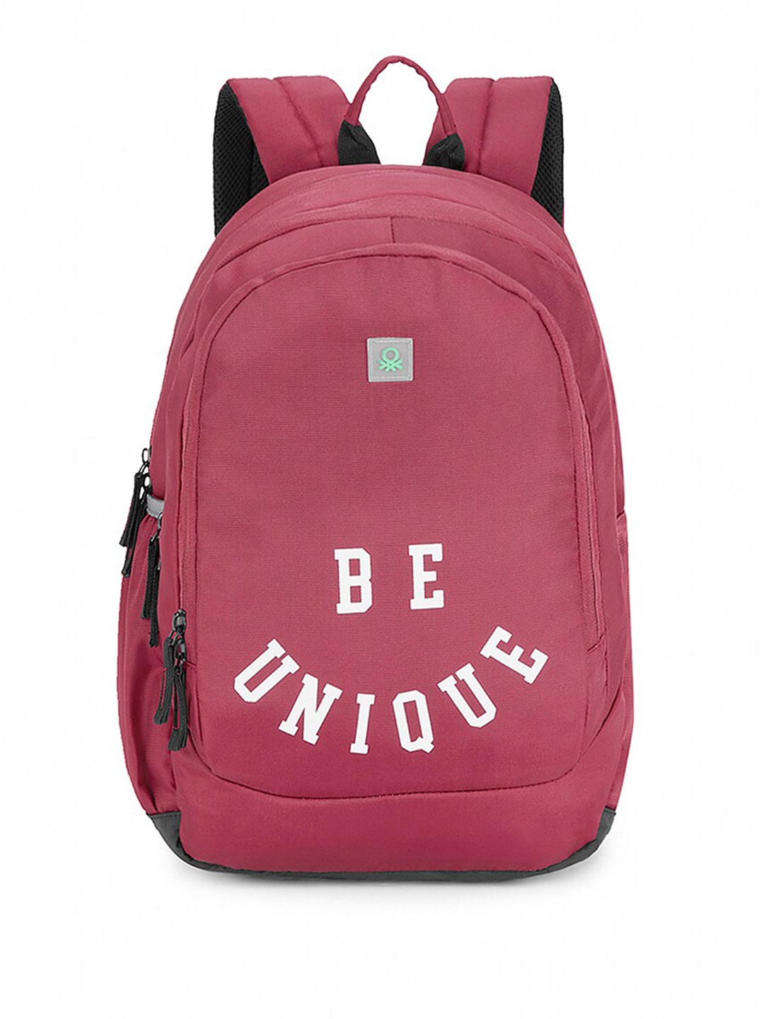 

United Colors of Benetton Unisex Typography Printed Up to 15 inch Padded Backpack, Red