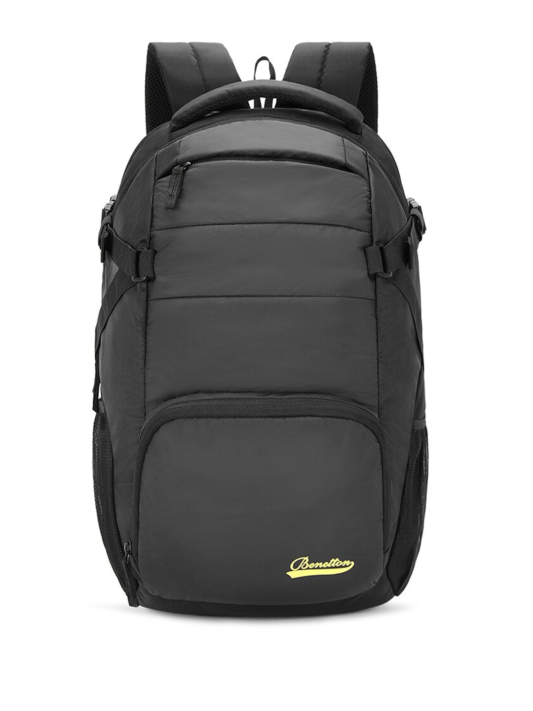 

United Colors of Benetton Unisex Padded 14 Inch Laptop Backpack, Black
