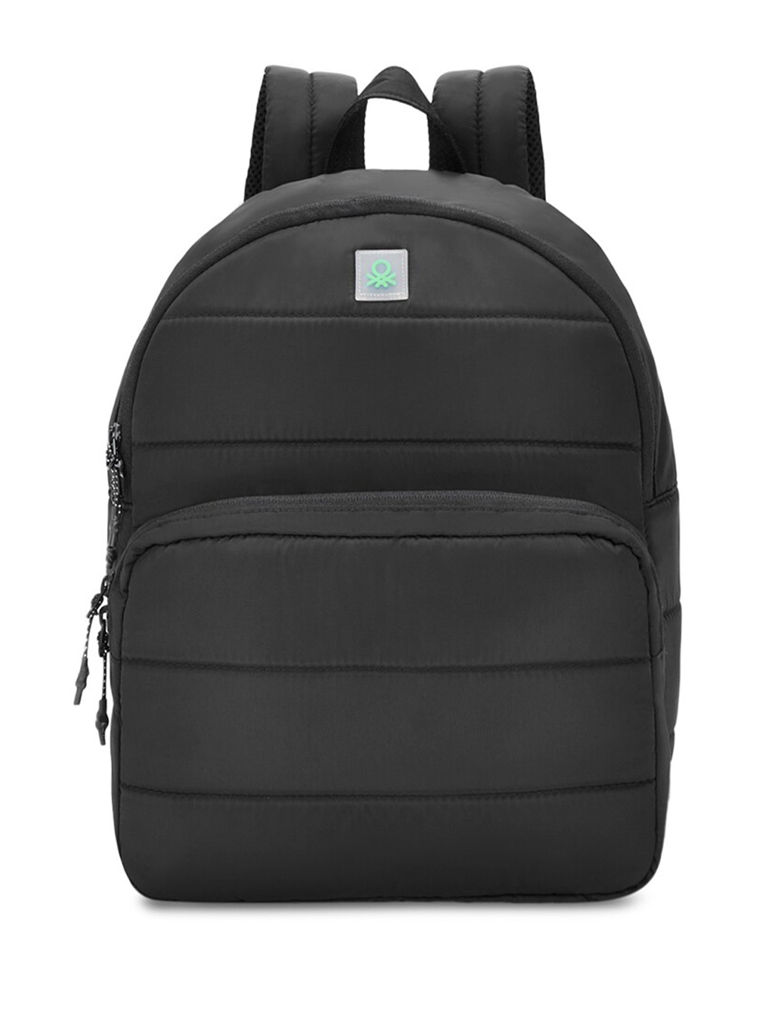 

United Colors of Benetton Unisex Water Resistant Padded Small Backpack, Black