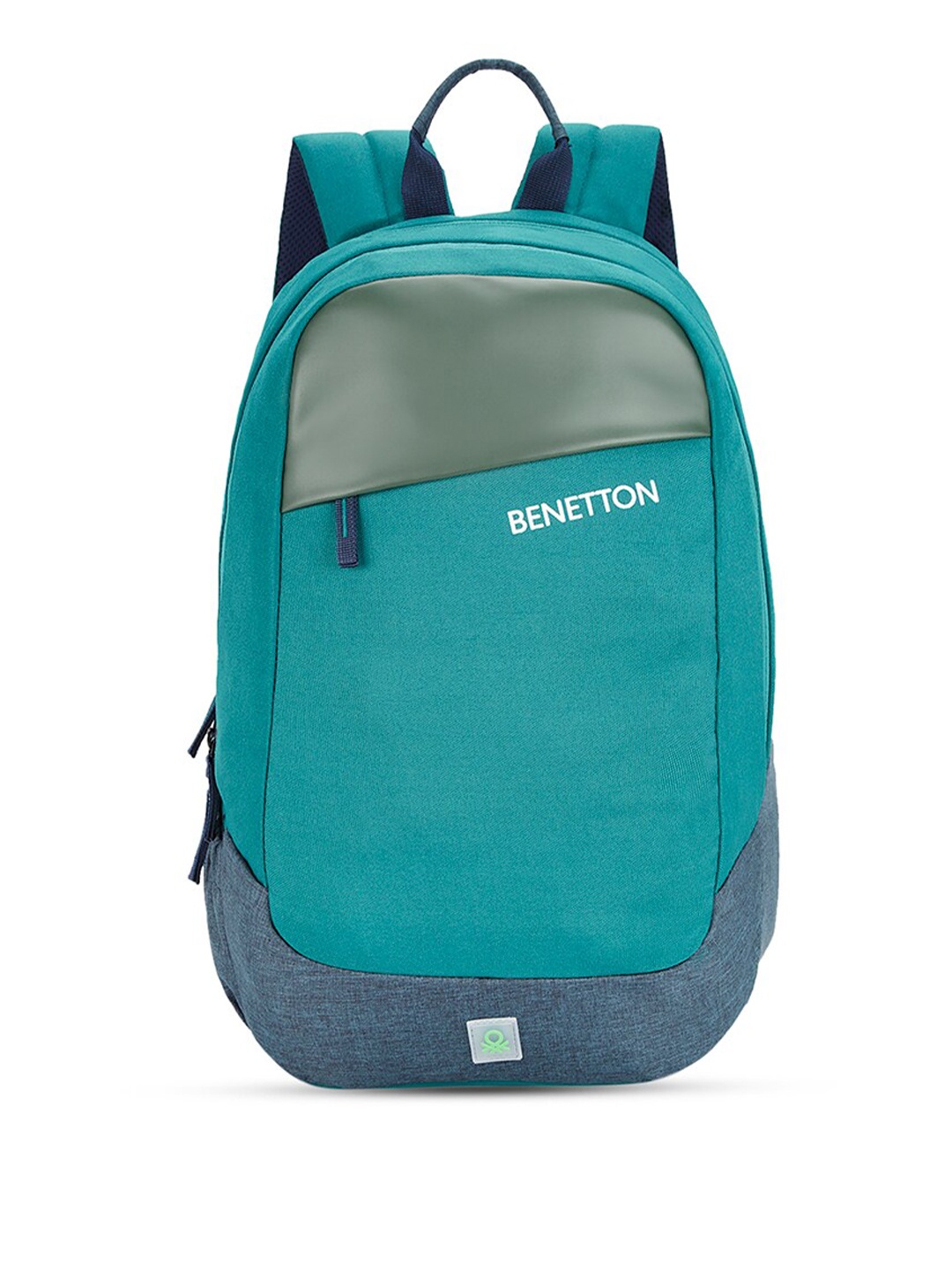 

United Colors of Benetton Unisex Padded Brand Logo Backpack, Turquoise blue