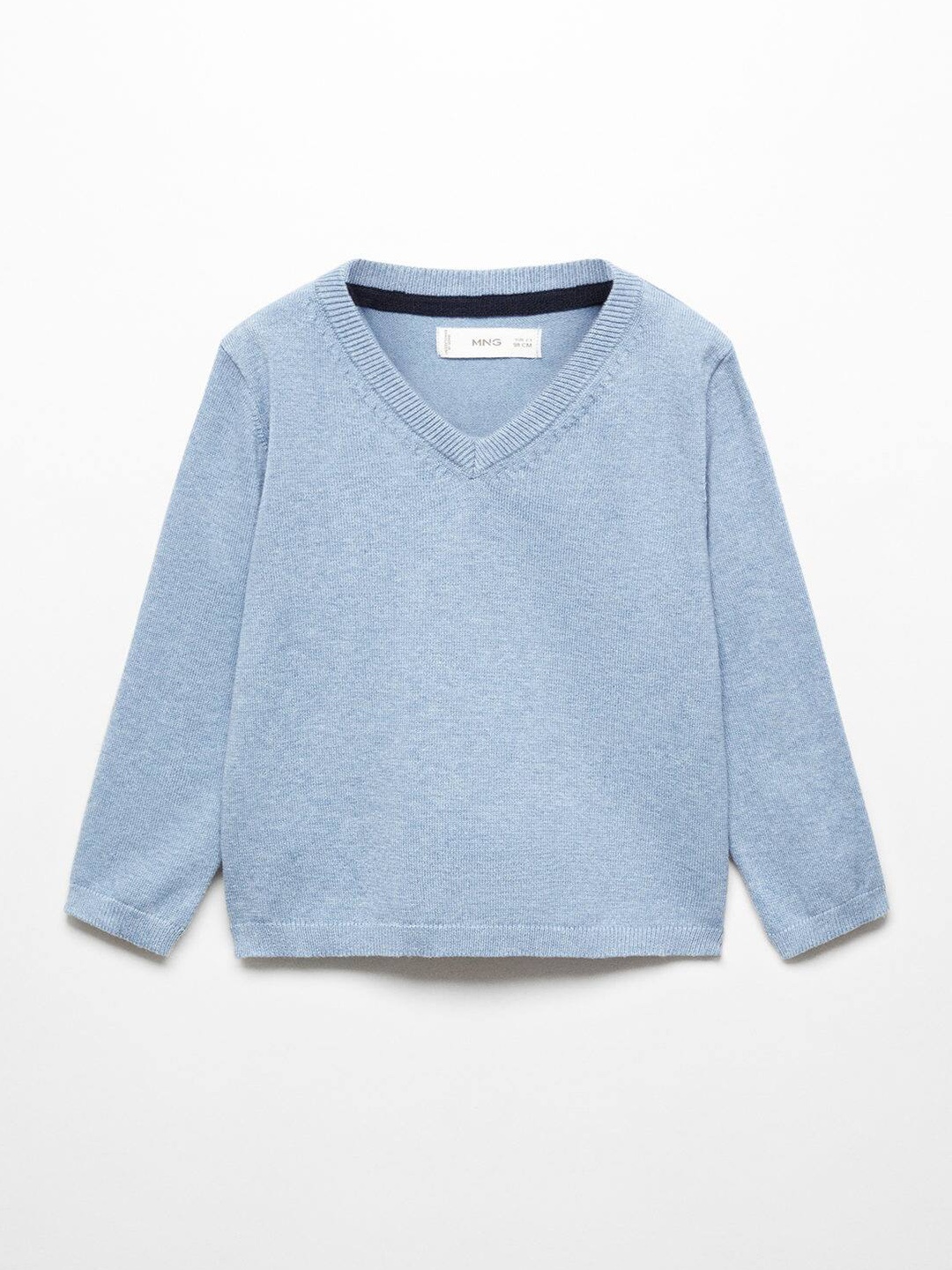 

Mango Kids Boys Solid V-Neck Pullover, Blue