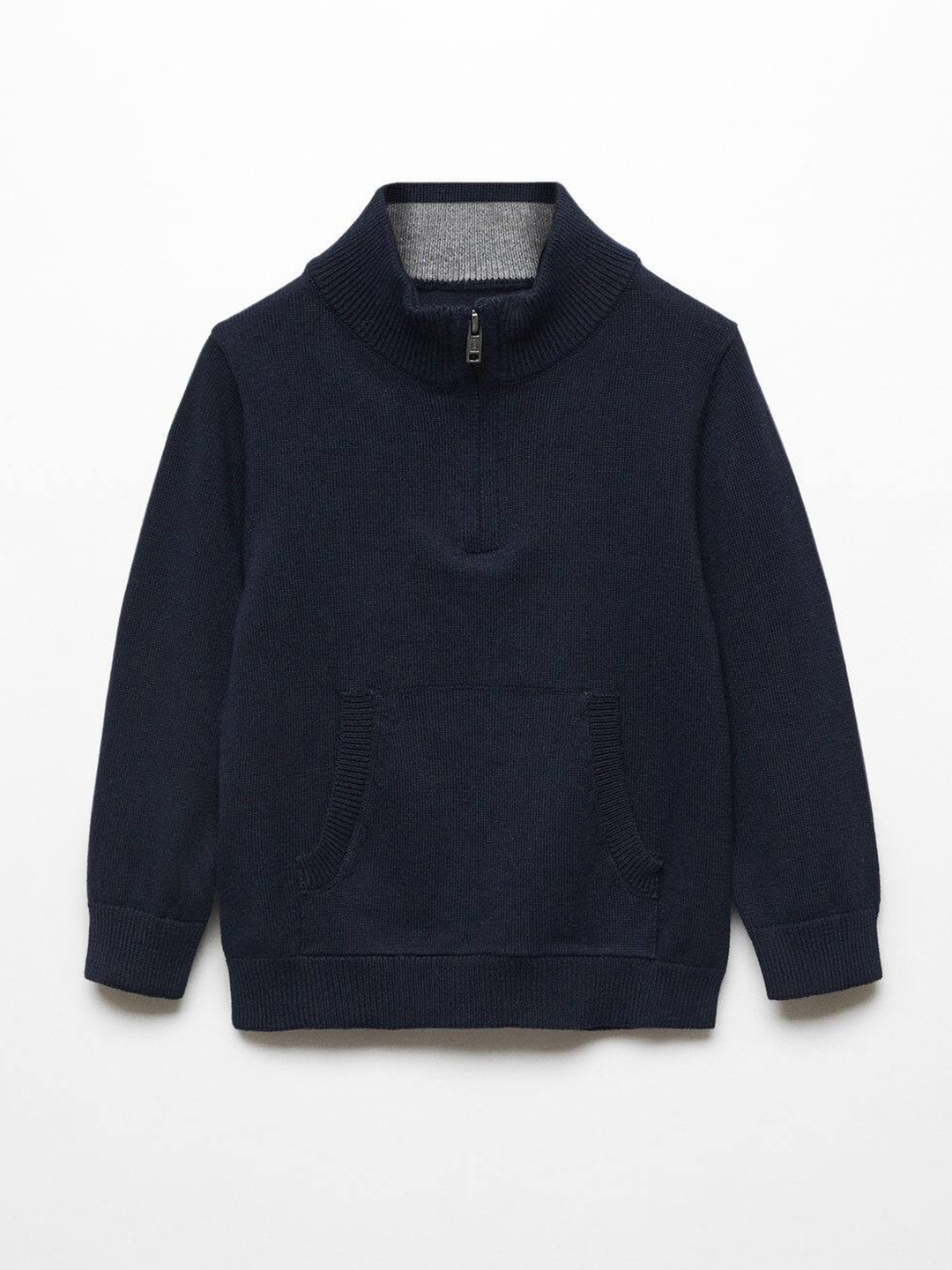 

Mango Kids Boys Mock Collar Pullover, Navy blue