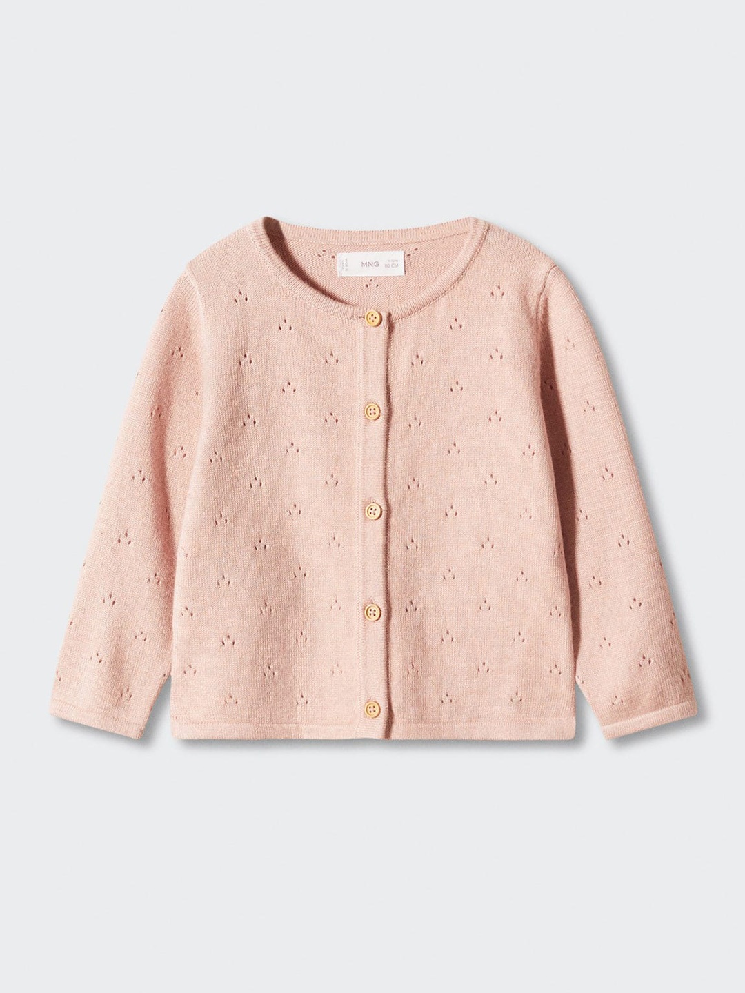 

Mango Kids Girls Open Knit Cardigan, Pink