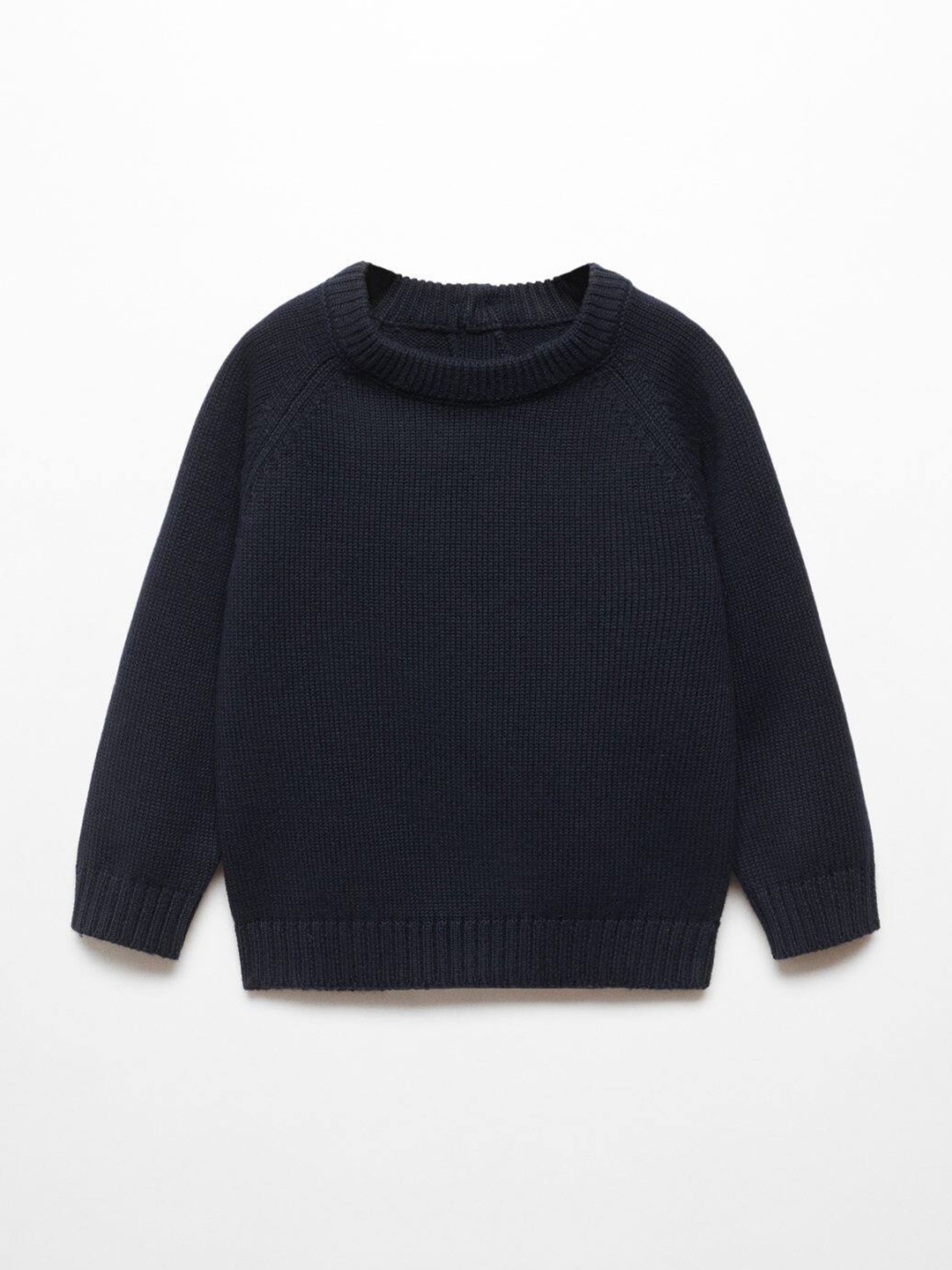 

Mango Kids Boys Solid Pure Cotton Pullover, Navy blue