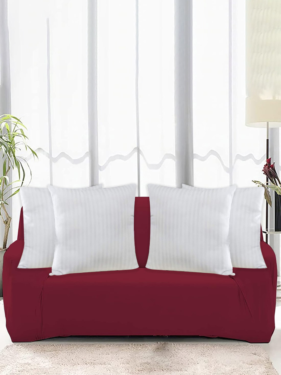

Adbeni White 4-Pieces Striped Cushion Fillers