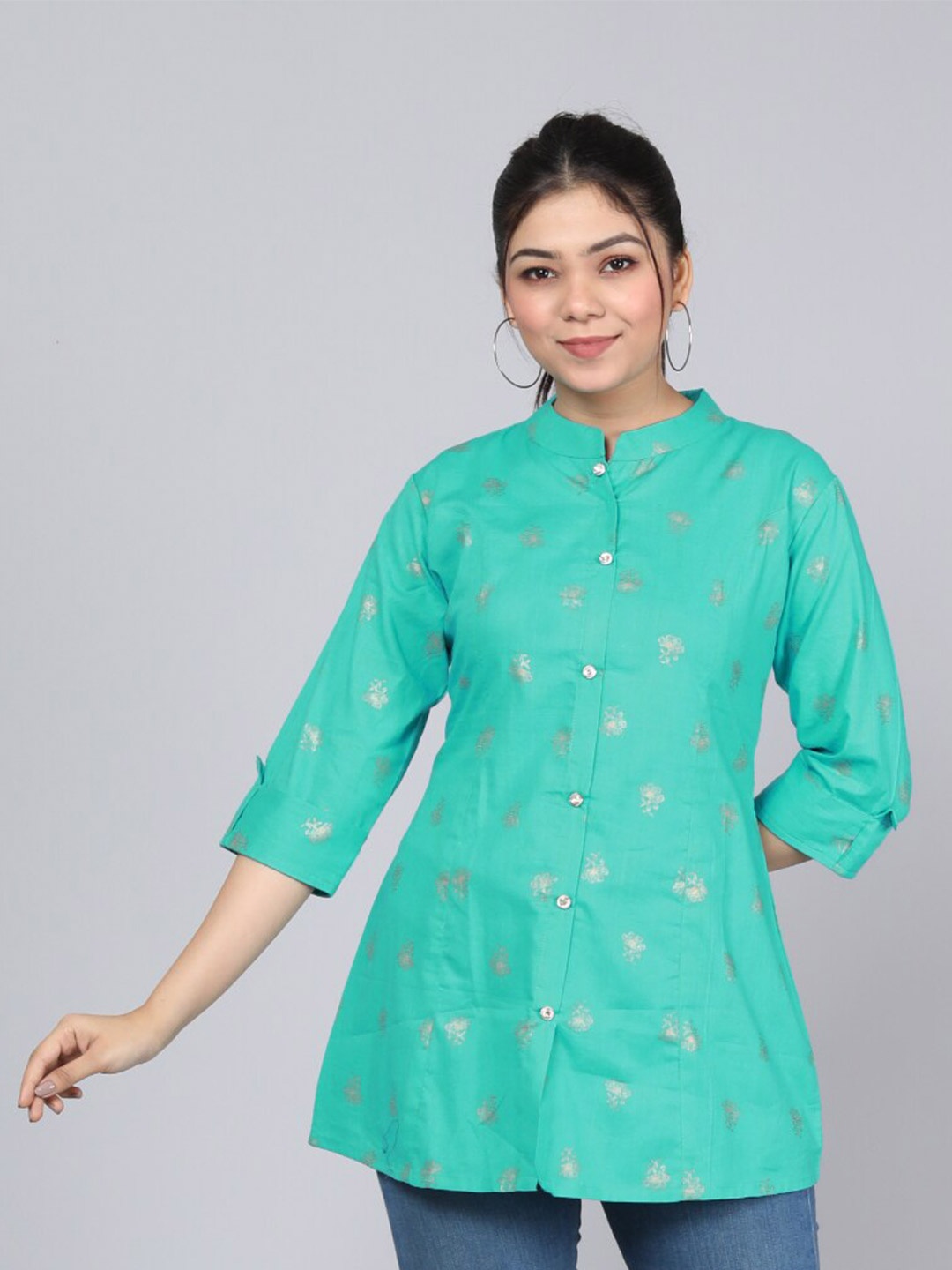 

JC4U Ethnic Motifs Printed Tunic, Green