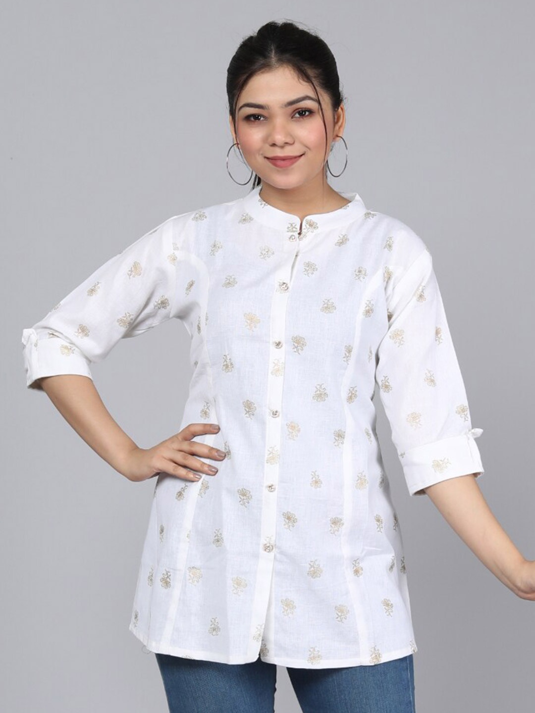 

JC4U Ethnic Motifs Printed Tunic, White