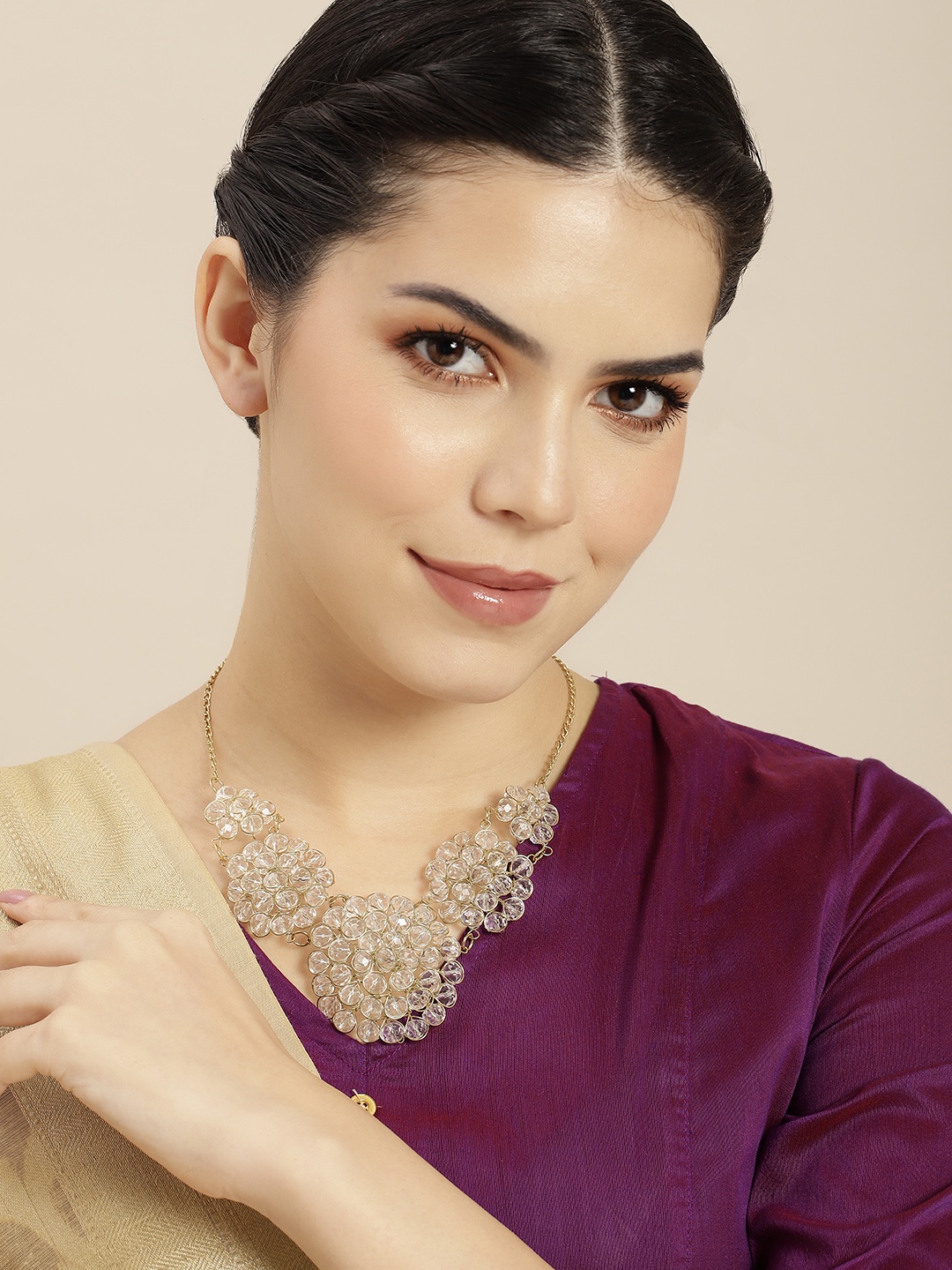 

Anouk Gold-Plated Stones Studded Layered Necklace