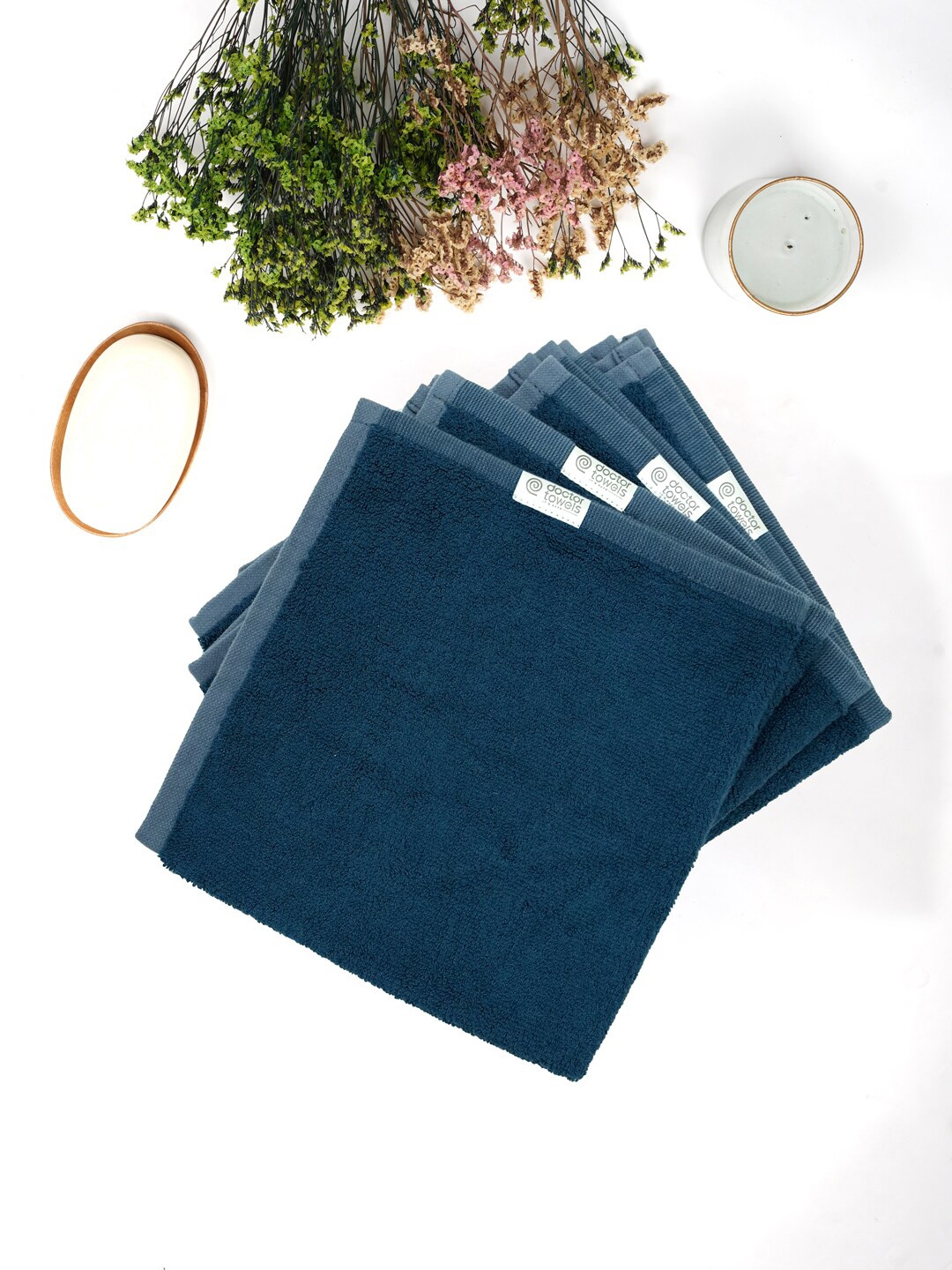 

Doctor Towels Navy Blue 4 Pieces Banana Terry Face Towels
