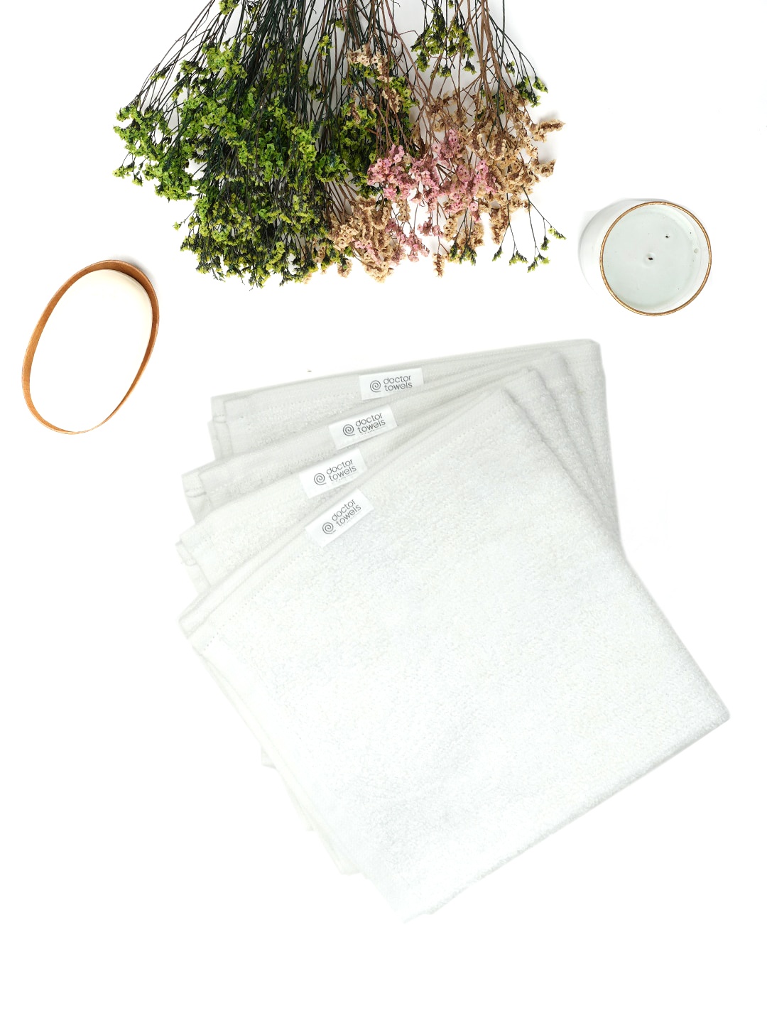 

Doctor Towels 4 Pcs White Bamboo Terry Face Towels