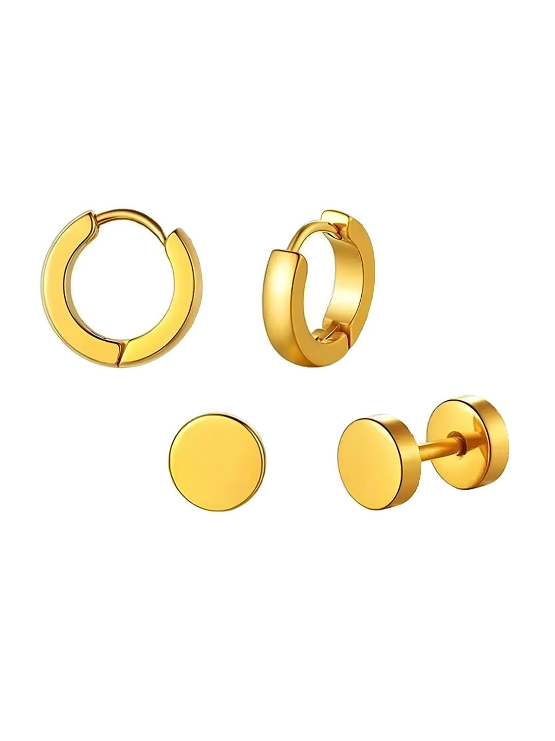 

KARISHMA KREATIONS Set Of 3 Gold Plated Hoop Earrings