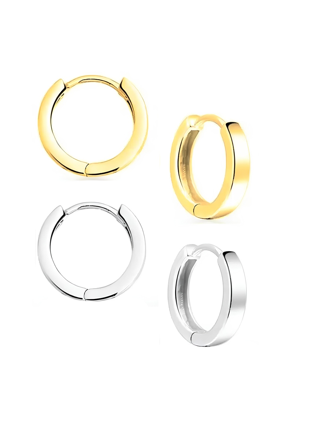 

KARISHMA KREATIONS Set Of 2 Contemporary Hoop Earrings, Gold