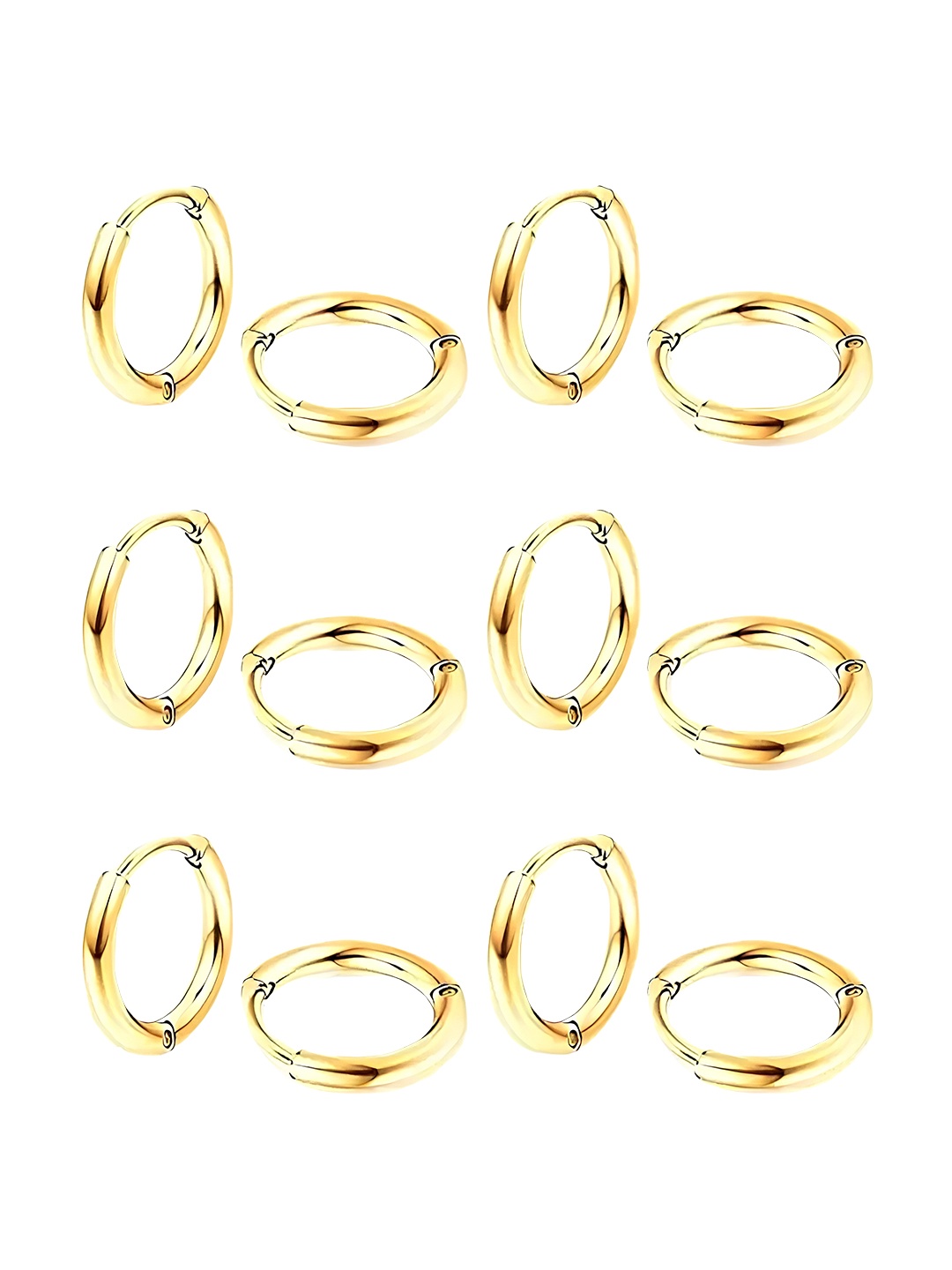 

KARISHMA KREATIONS Set Of 6 Contemporary Hoop Earrings, Gold