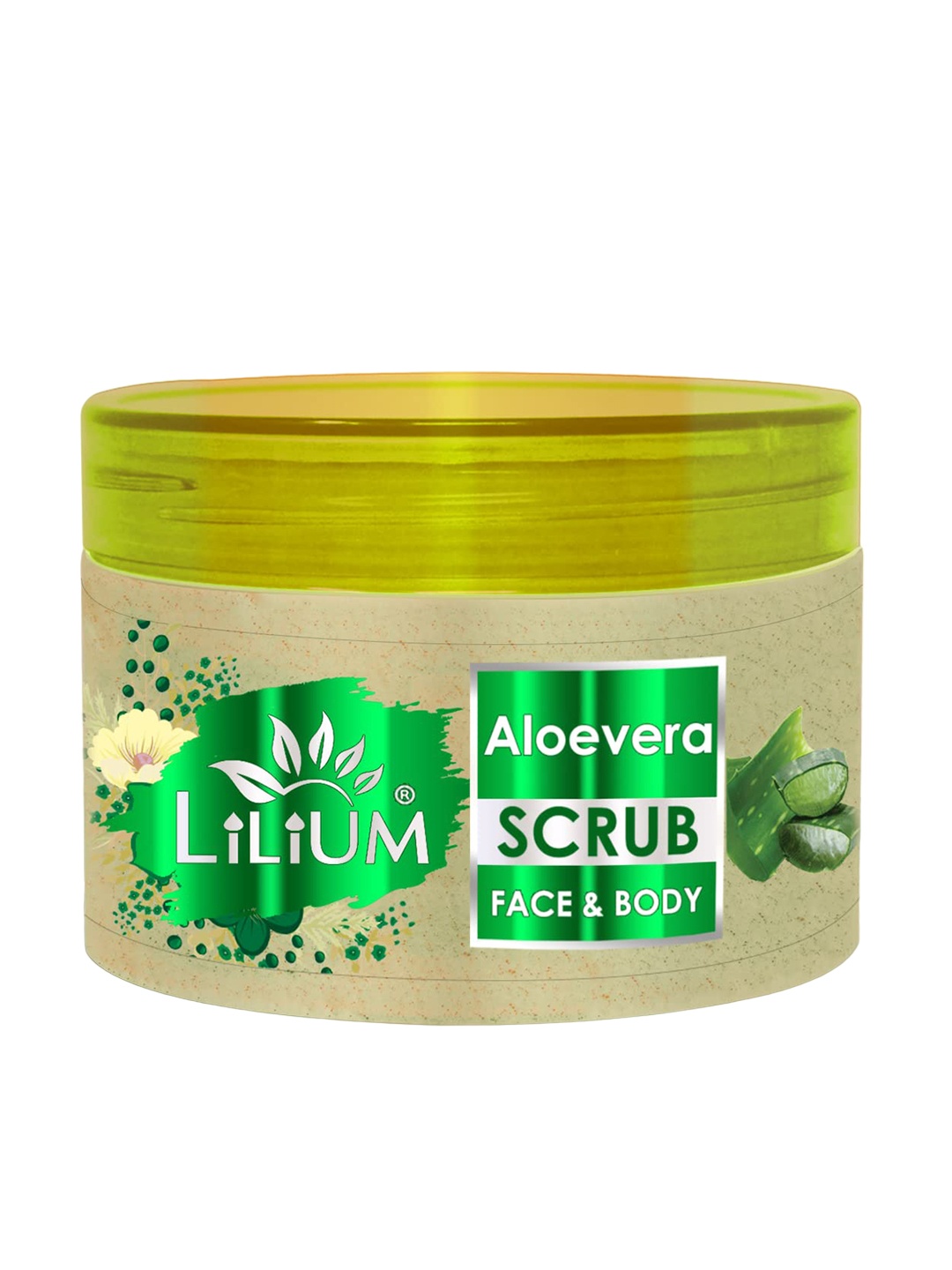 

Lilium Aloe-Vera Face & Body Scrub with Vitamin E & Glycerine- 250 g, Green