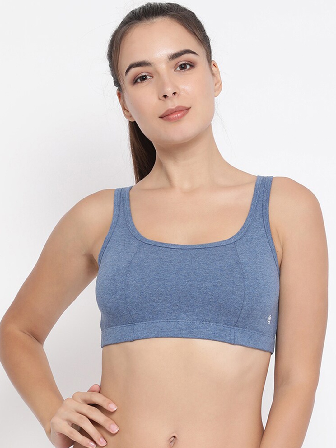 

Macrowoman W-Series Full Coverage All Day Comfort Cotton Workout Bra, Blue