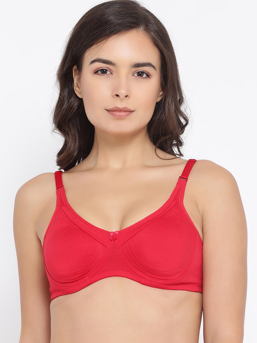 

Macrowoman W-Series Side Shaper Full Coverage Cotton Everyday Bra, Red