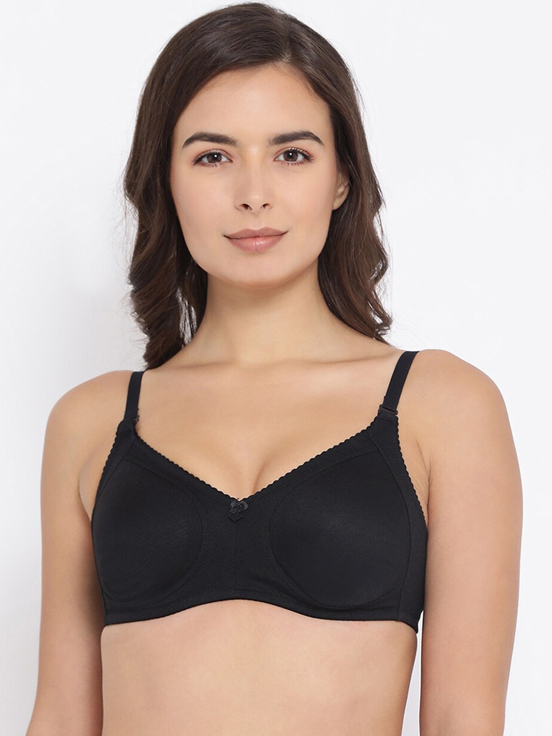 

Macrowoman W-Series Medium Coverage Everyday Cotton Bra With All Day Comfort, Black