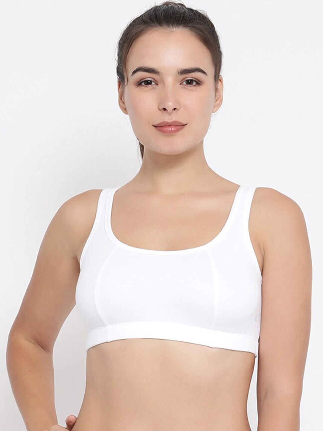 

Macrowoman W-Series Full Coverage Cotton Sports Bra All Day Comfort, White