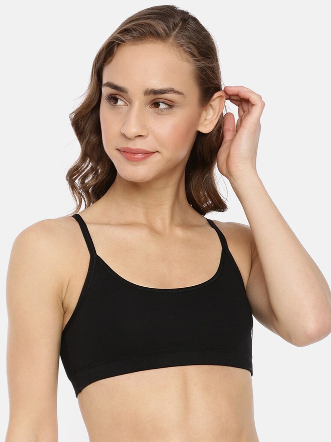 

Macrowoman W-Series Beginners Bra Full Coverage All Day Comfort Non-Wired Non Padded, Black