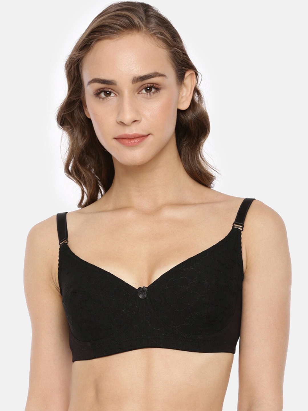 

Macrowoman W-Series Full Coverage Minimizer Cotton Bra, Black