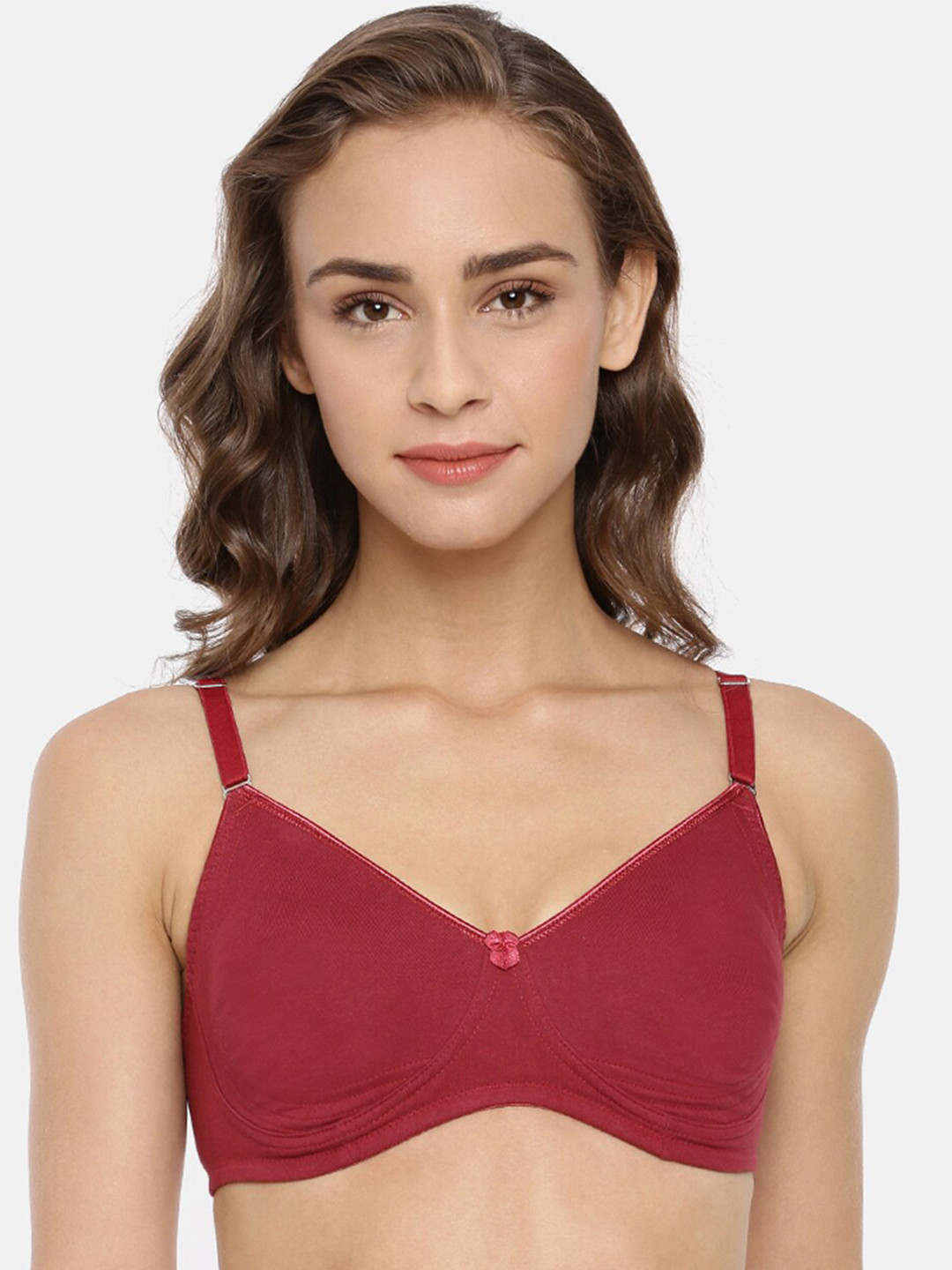 

Macrowoman W-Series Full Coverage Non-Wired Bra With All Day Comfort, Maroon