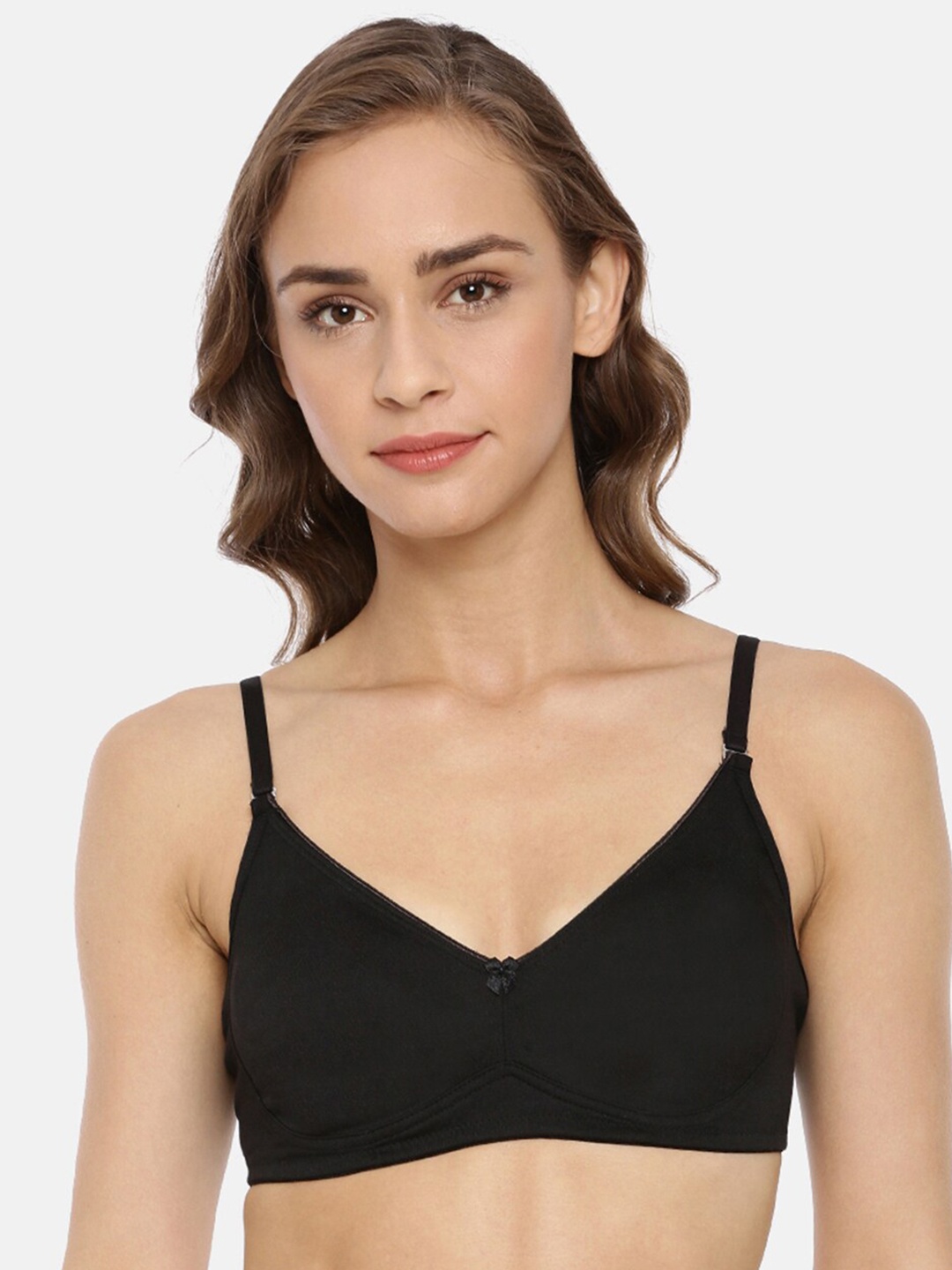 

Macrowoman W-Series Medium Coverage Non-Wired Bra With All Day Comfort, Black